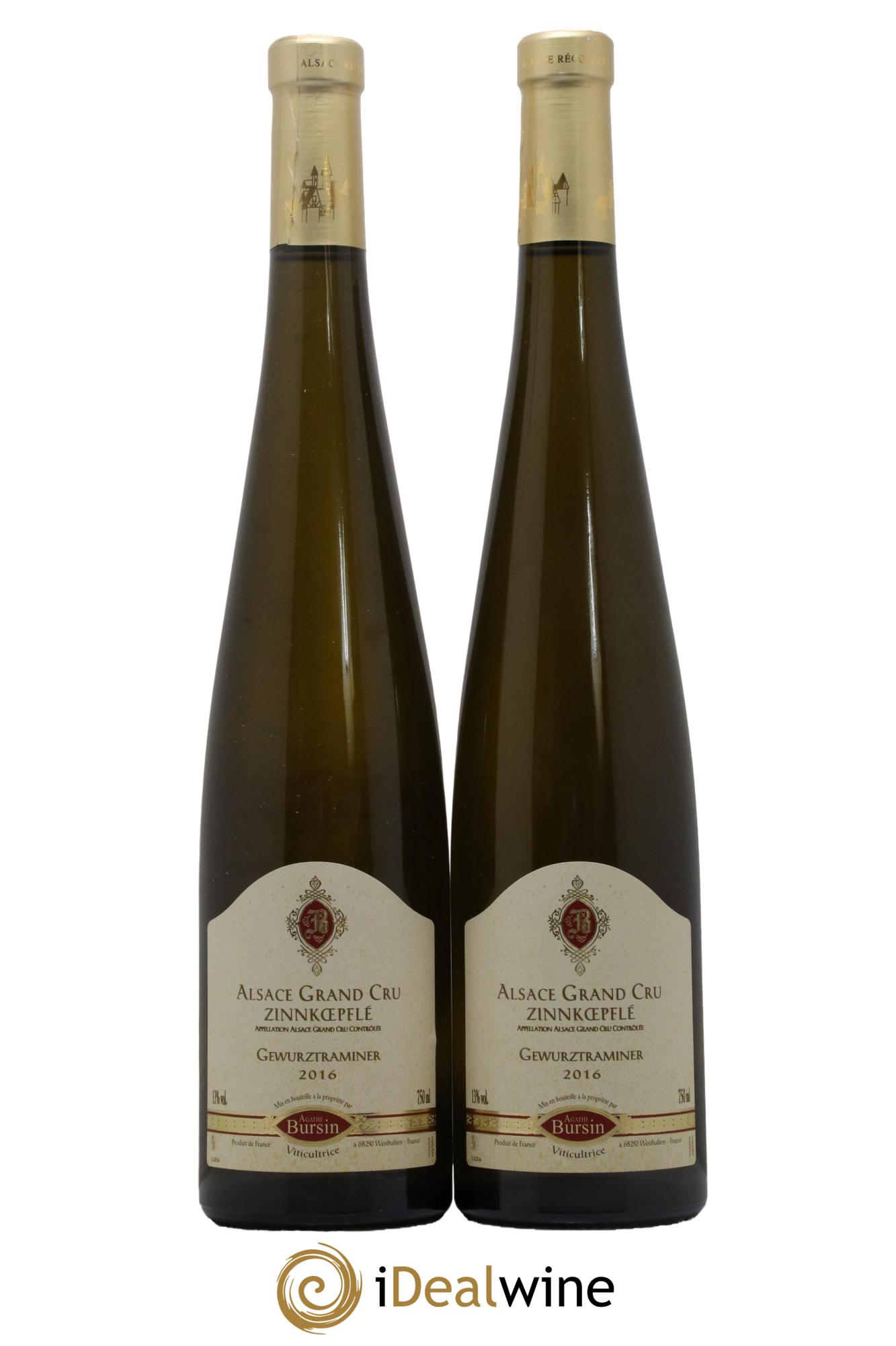 Alsace Gewurztraminer Grand Cru Zinnkoepflé Agathe Bursin  2016 - Posten von 2 Flaschen - 0