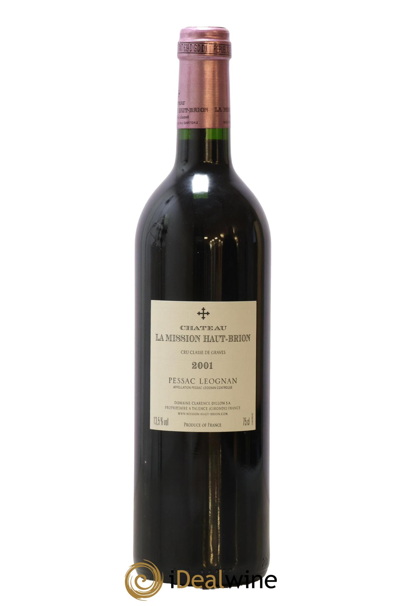 Château la Mission Haut-Brion Cru Classé de Graves 2001 - Lot de 1 bouteille - 1