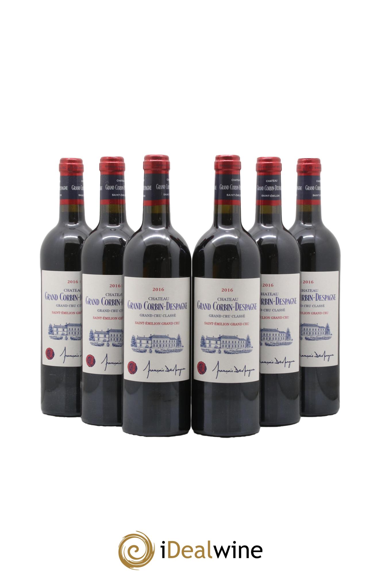 Château Grand Corbin Despagne Grand Cru Classé 2016 - Lot de 6 bouteilles - 0