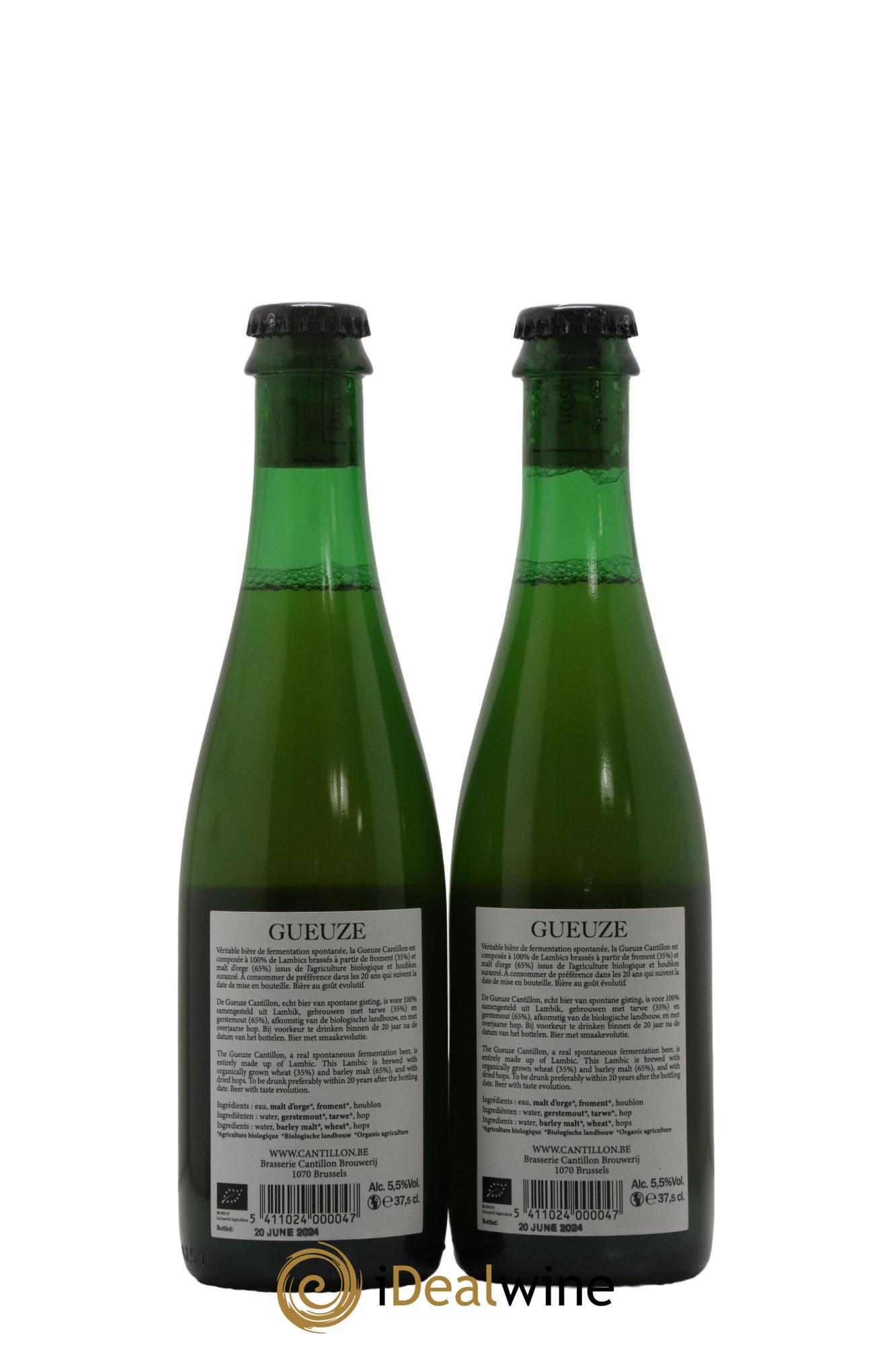 Bière Lambic Bio new label Gueuze Cantillon - Lot de 2 demi bouteilles - 1