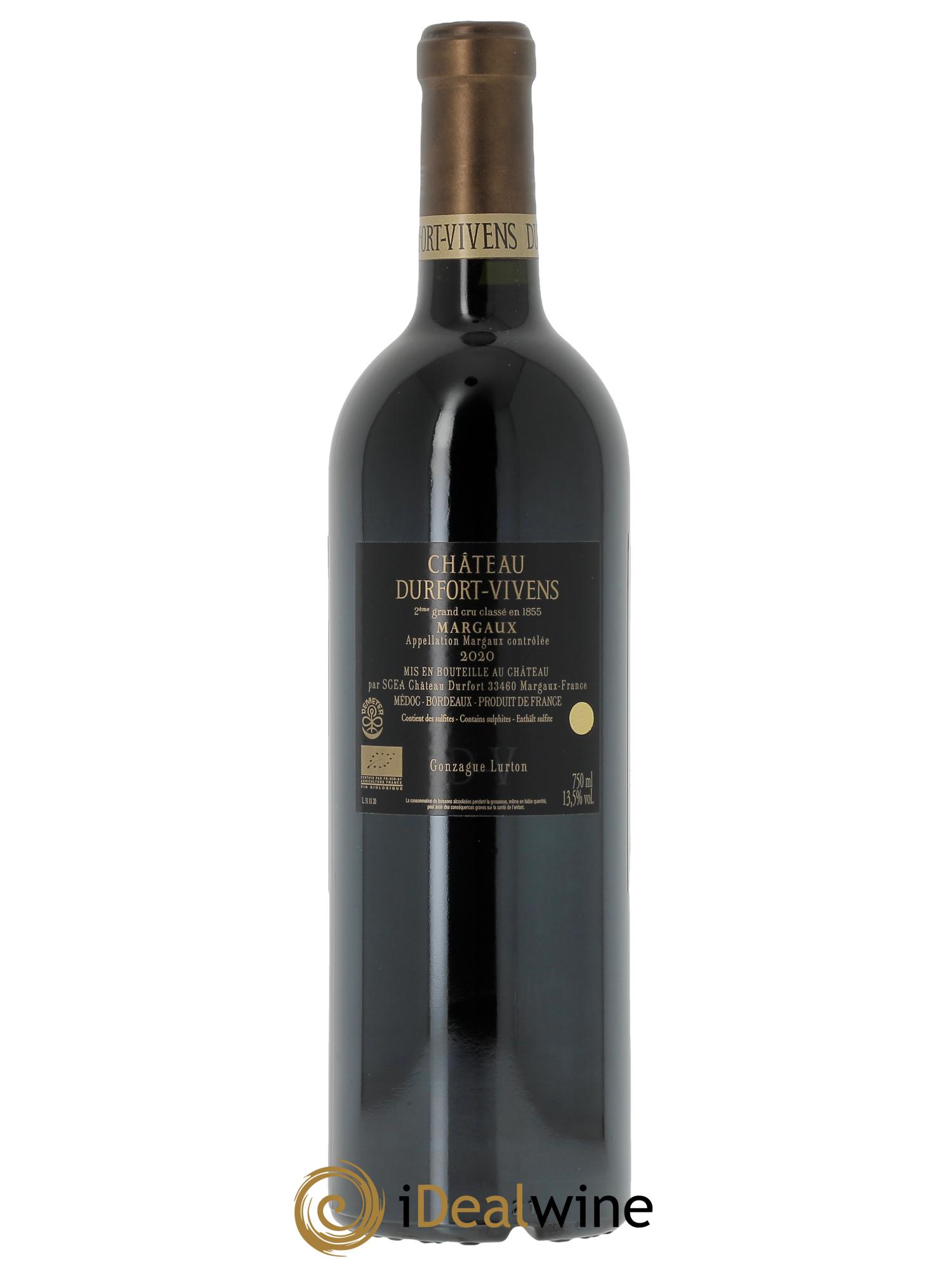 Château Durfort Vivens 2ème Grand Cru Classé (CBO à partir de 3 bts) 2020 - Lot de 1 bouteille - 1