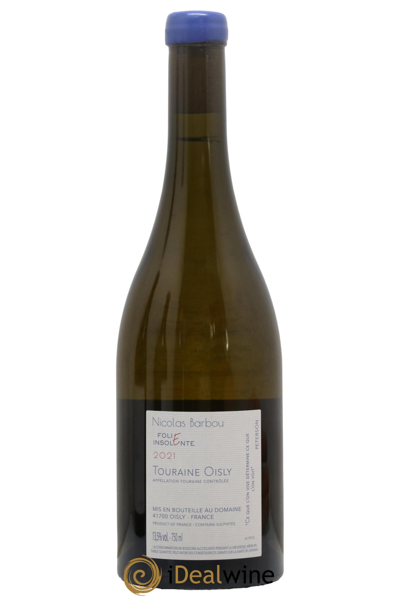 Touraine-Oisly Folie Insolente Nicolas Barbou 2021 - Lot of 1 bottle - 1