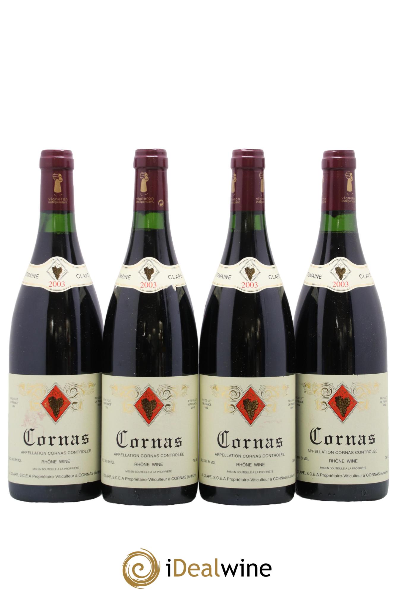Cornas Auguste Clape 2003 - Lot of 4 bottles - 0