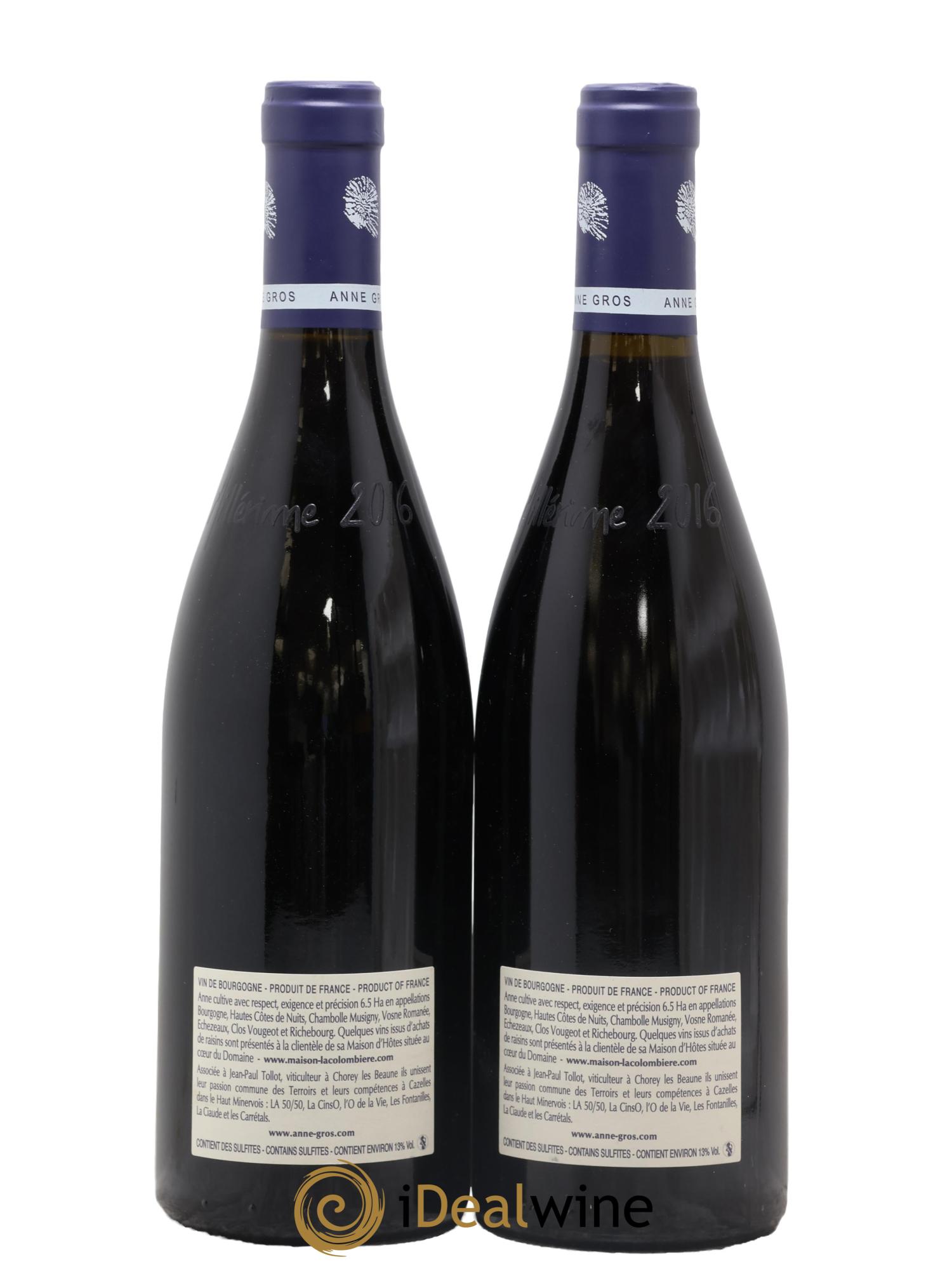 Richebourg Grand Cru Anne Gros 2016 - Lot de 2 bouteilles - 1