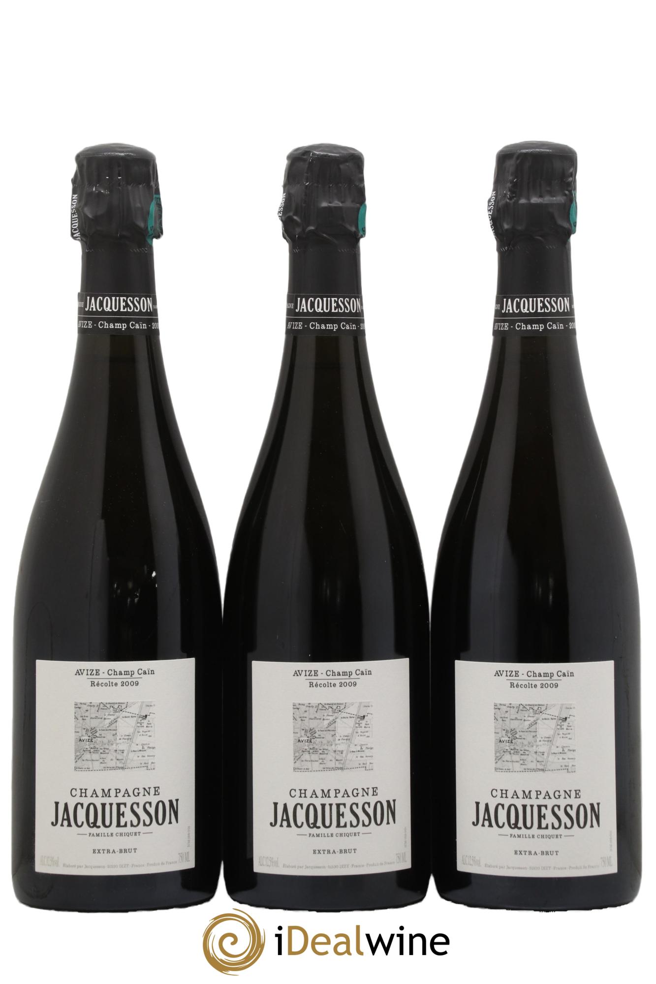 Avize Champ Caïn Extra-Brut Jacquesson 2009 - Posten von 3 Flaschen - 0