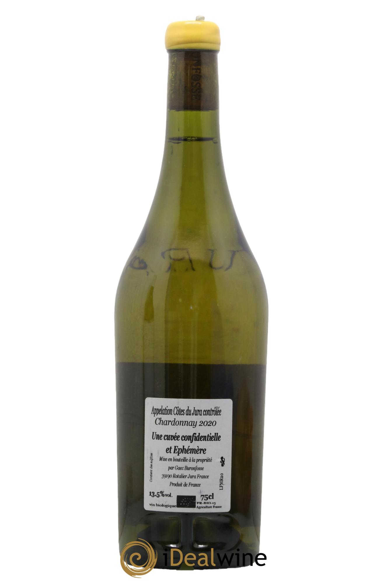 Côtes du Jura Une Cuvee Confidentielle Et Ephemere Chardonnay Buronfosse 2020 - Lot de 1 bouteille - 1