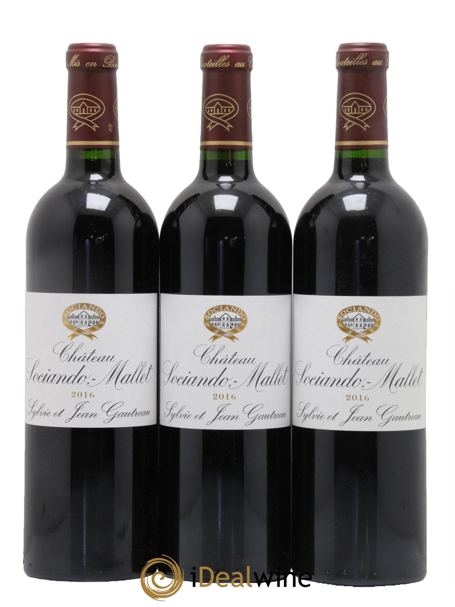 Château Sociando Mallet 2016 - Lot de 3 bouteilles - 0