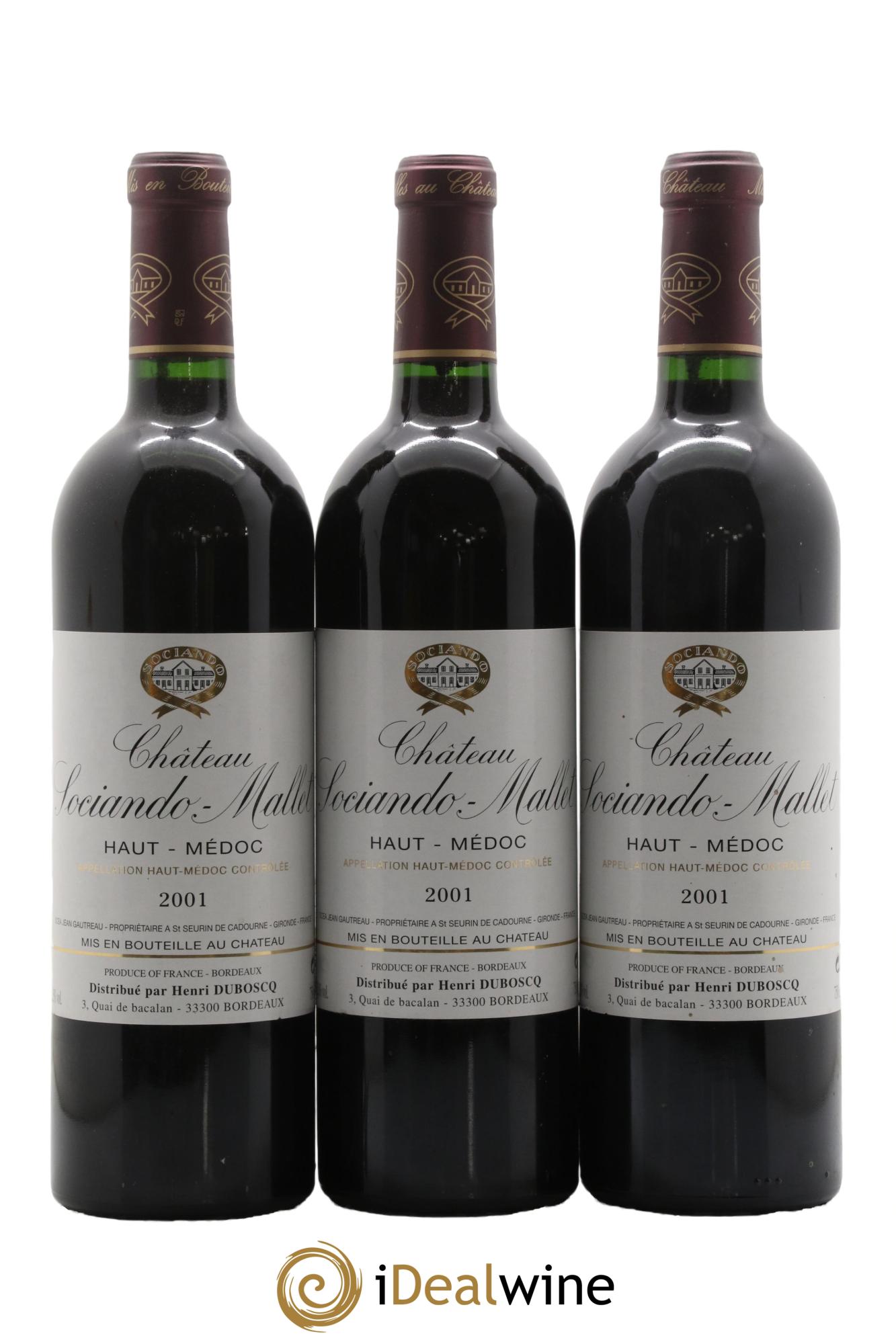Château Sociando Mallet 2001 - Lotto di 6 bottiglie - 2