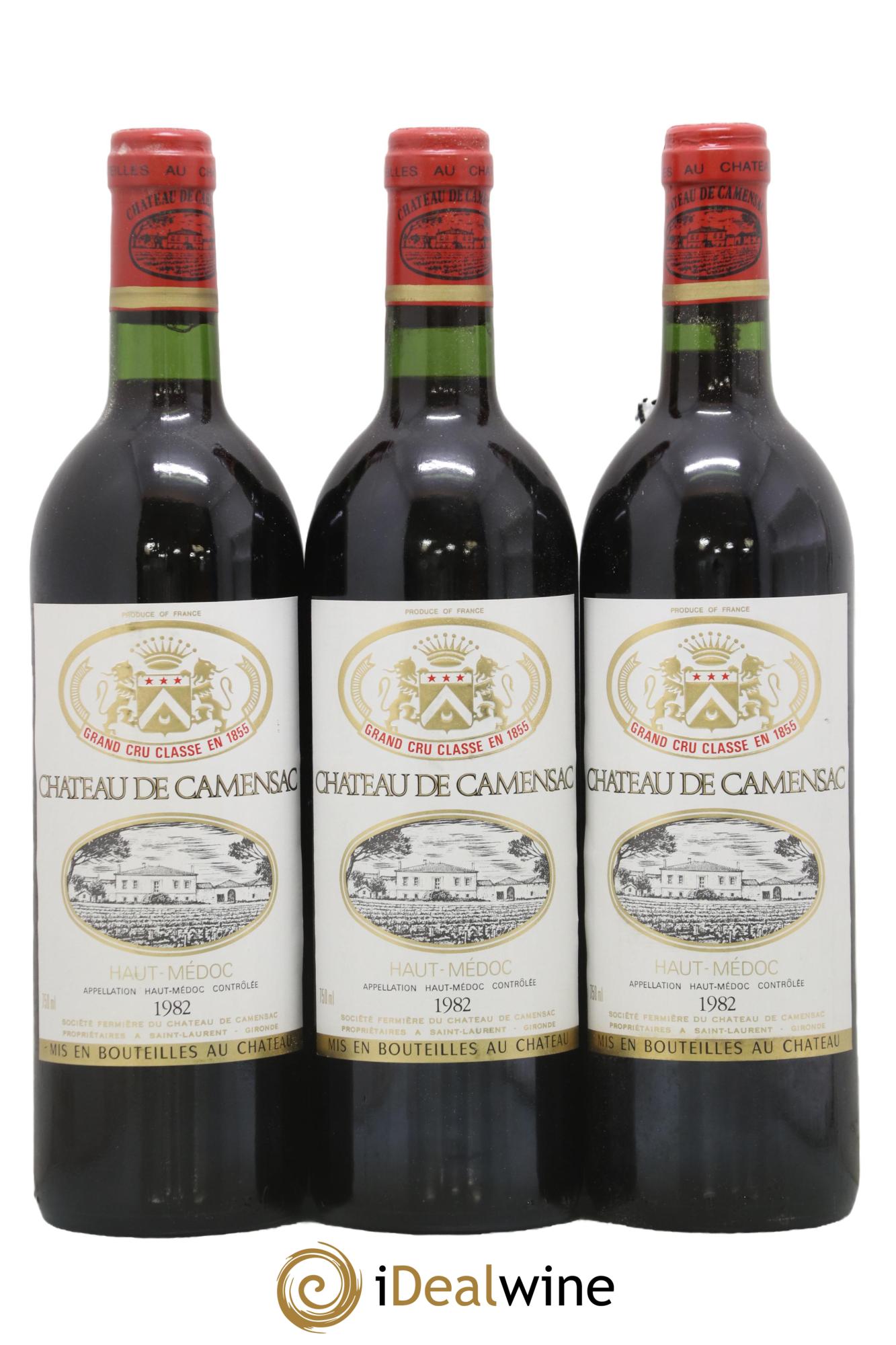 Château Camensac 5ème Grand Cru Classé  1982 - Lotto di 3 bottiglie - 0