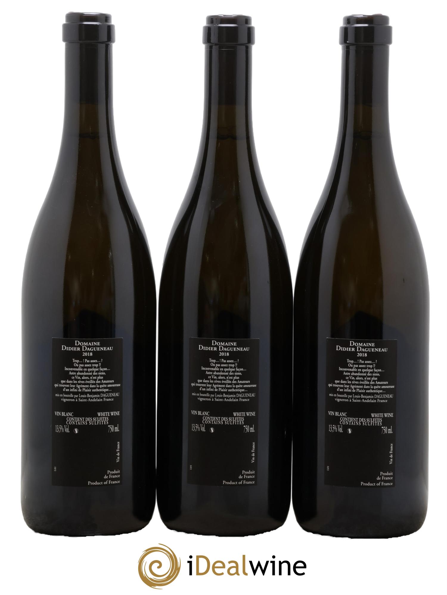 Vin de France (anciennement Pouilly-Fumé) Silex Dagueneau (Domaine Didier - Louis-Benjamin) 2018 - Posten von 3 Flaschen - 1