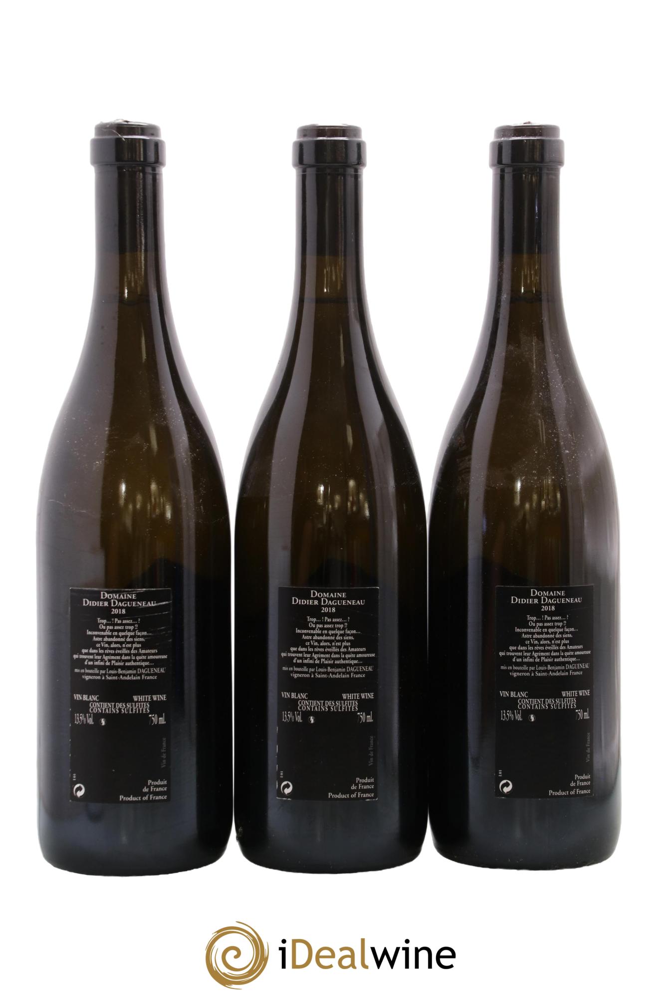 Vin de France (anciennement Pouilly-Fumé) Silex Dagueneau (Domaine Didier - Louis-Benjamin) 2018 - Lot de 3 bouteilles - 1