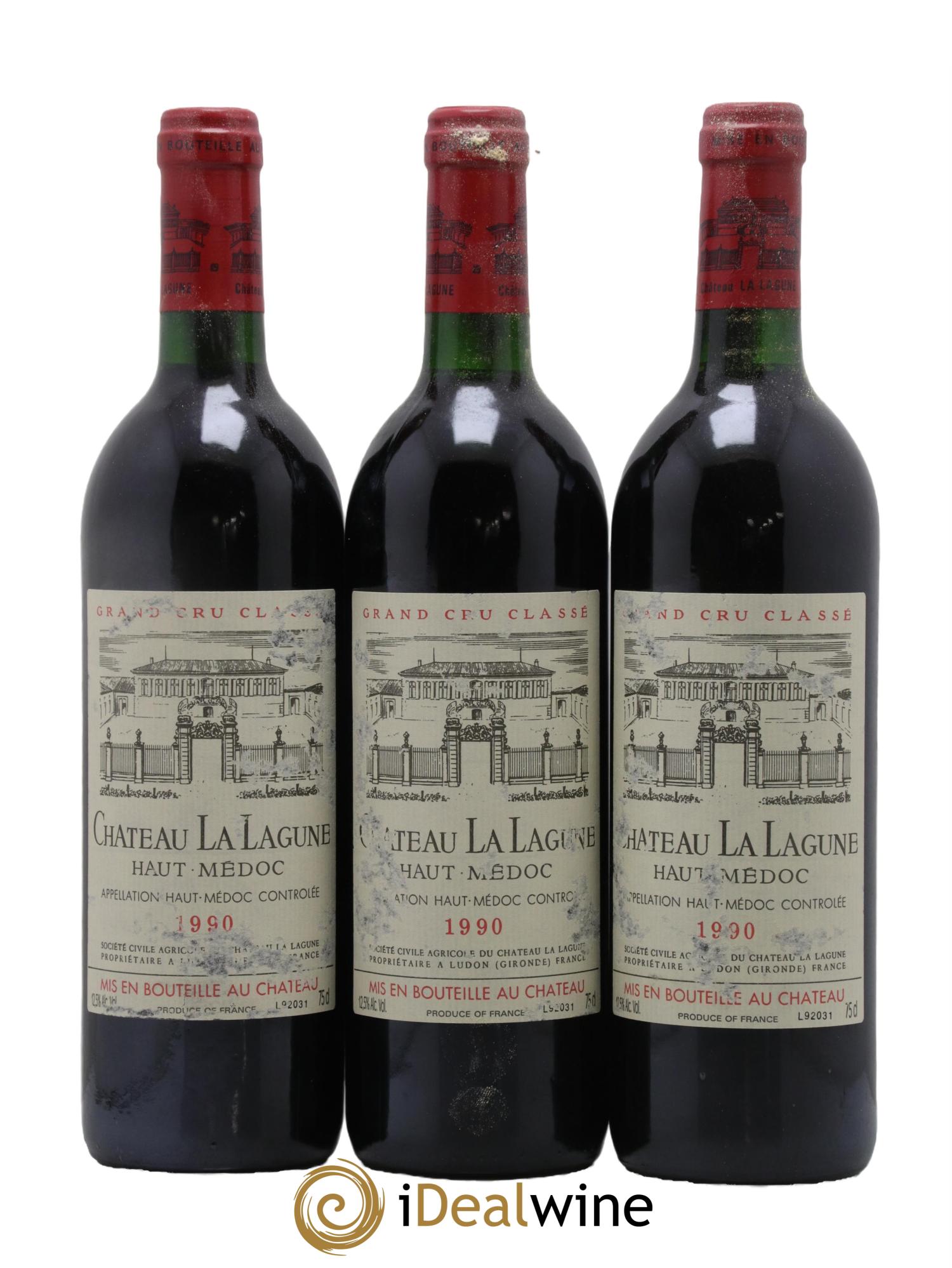 Château la Lagune 3ème Grand Cru Classé 1990 - Lot de 3 bouteilles - 0