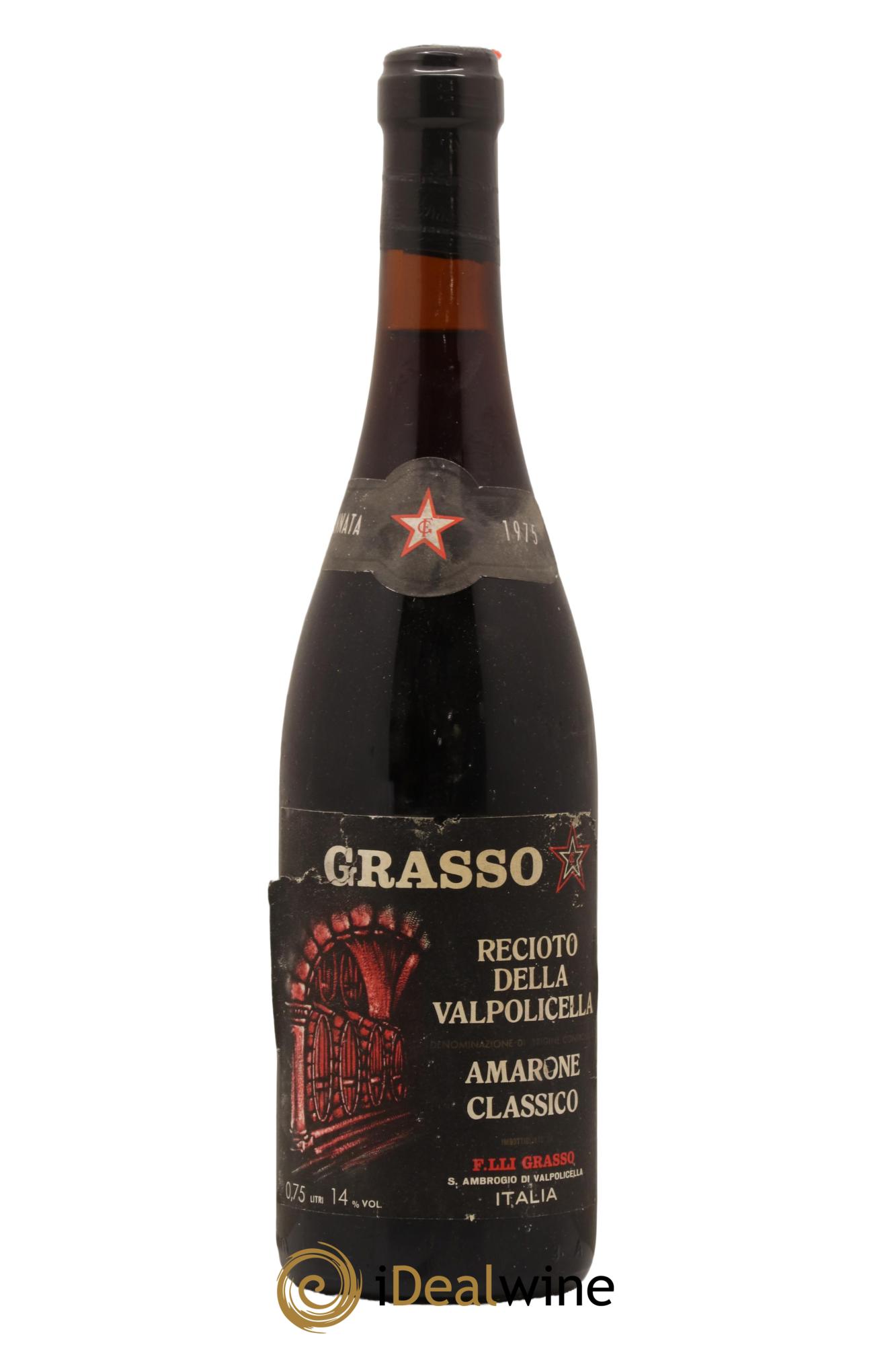 Amarone della Valpolicella DOC Recioto Classico Grasso Fratelli 1975 - Lot de 1 bouteille - 0