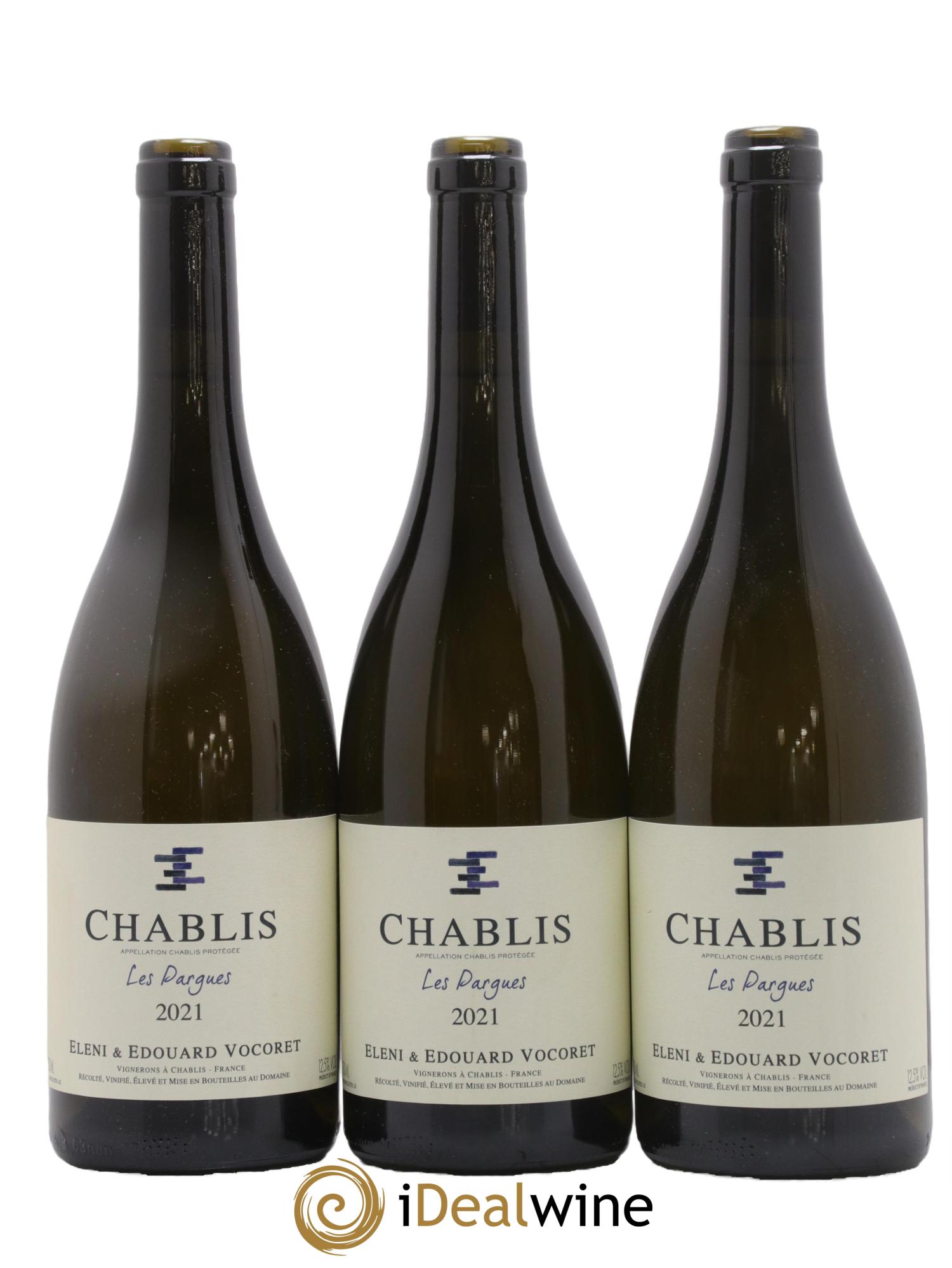 Chablis Pargues Eleni et Edouard Vocoret 2021 - Lot de 3 bouteilles - 0