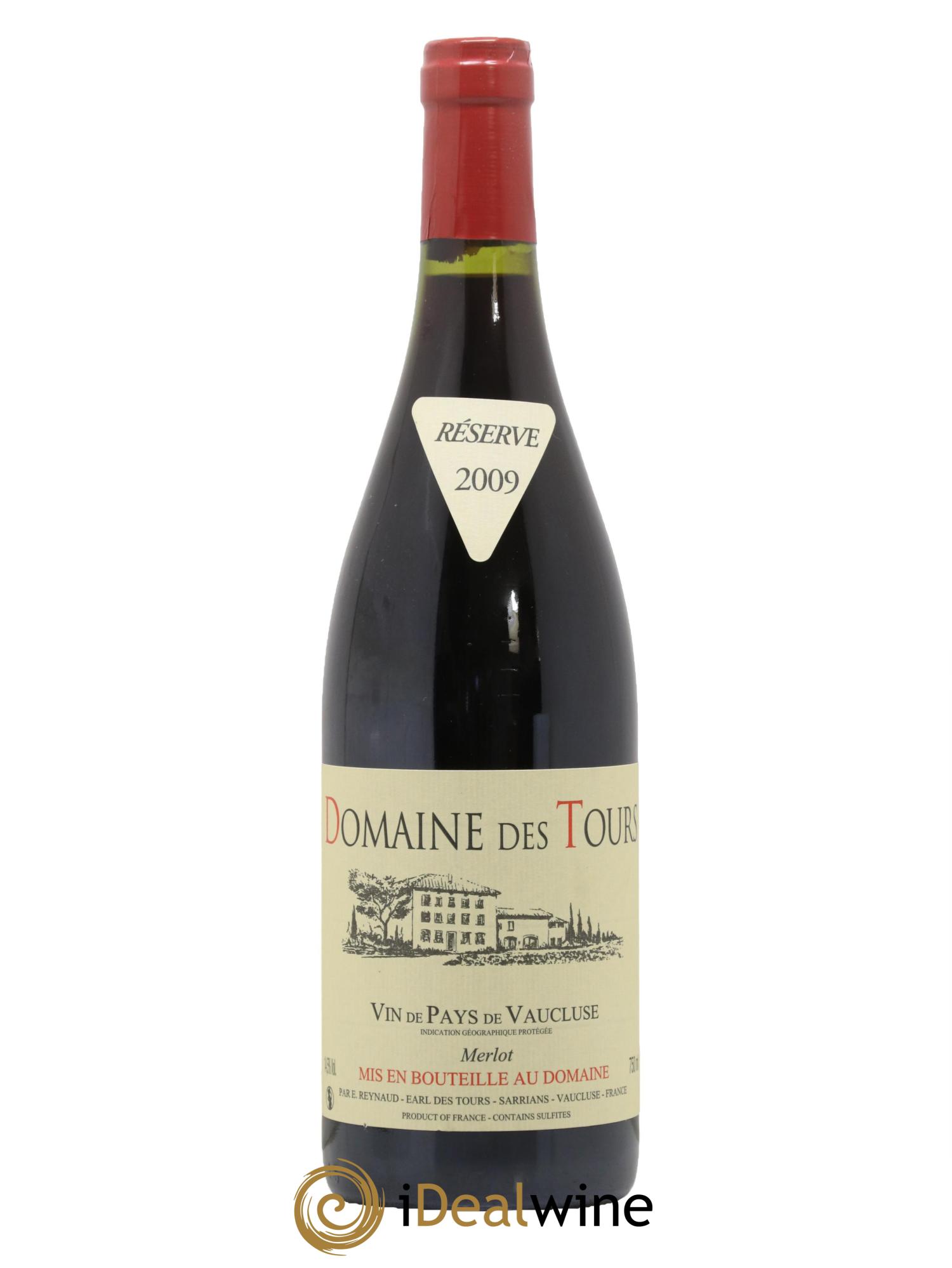 Vaucluse Domaine des Tours Merlot Emmanuel Reynaud 2009 - Lot de 1 bouteille - 0
