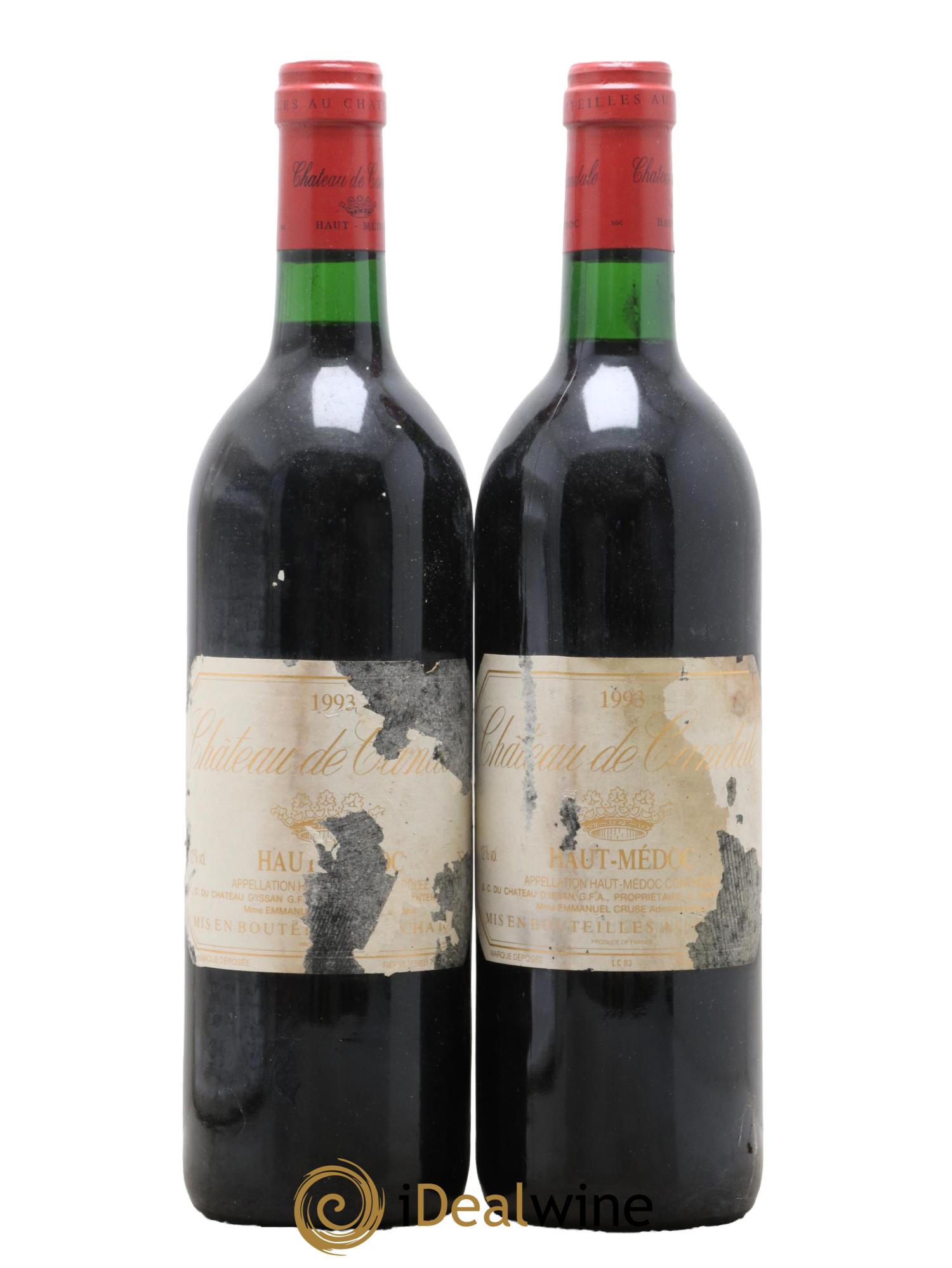 Haut Médoc Château de Candale 1993 - Lot de 2 bouteilles - 0