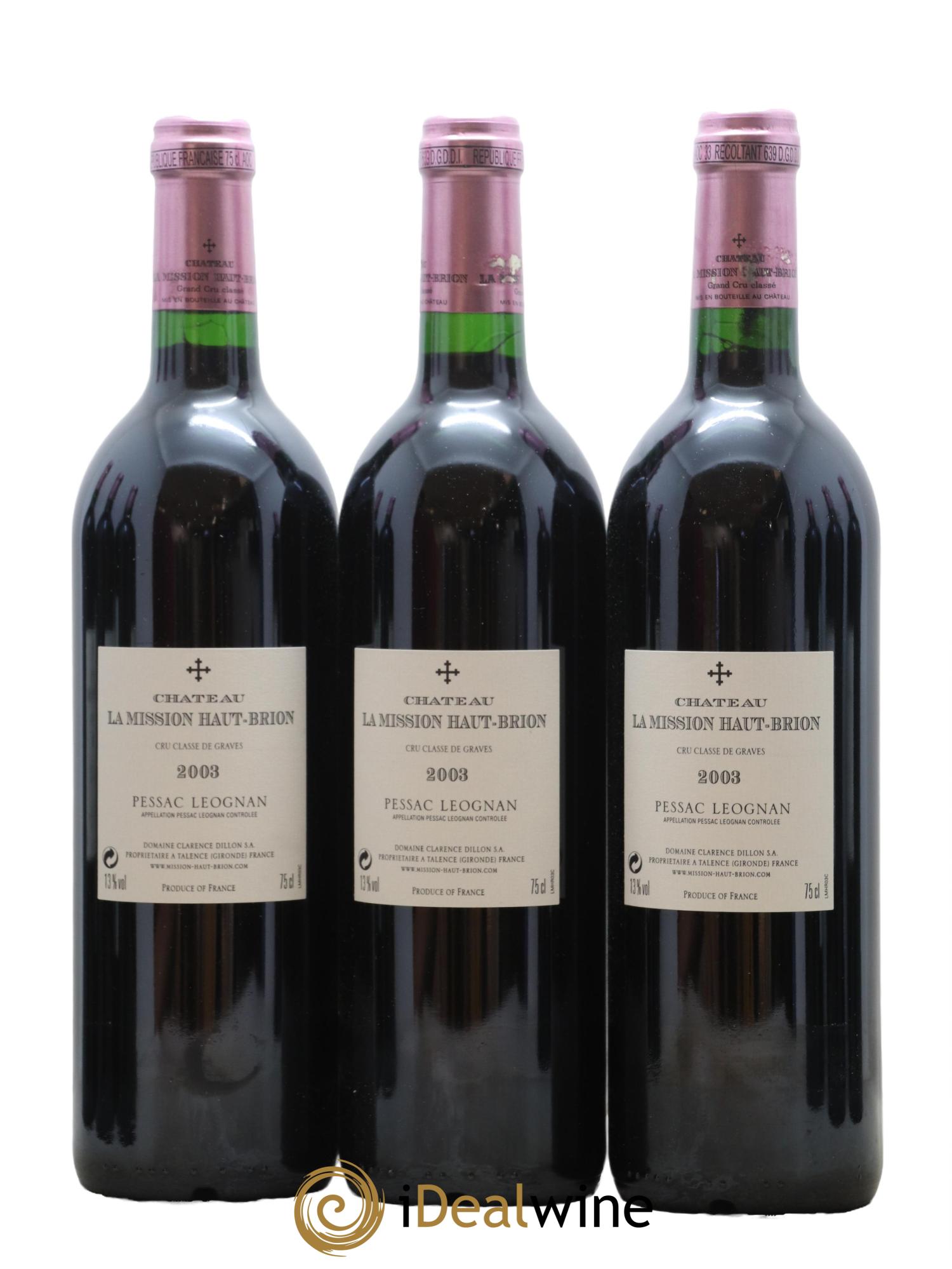 Château la Mission Haut-Brion Cru Classé de Graves 2003 - Lot of 12 bottles - 6