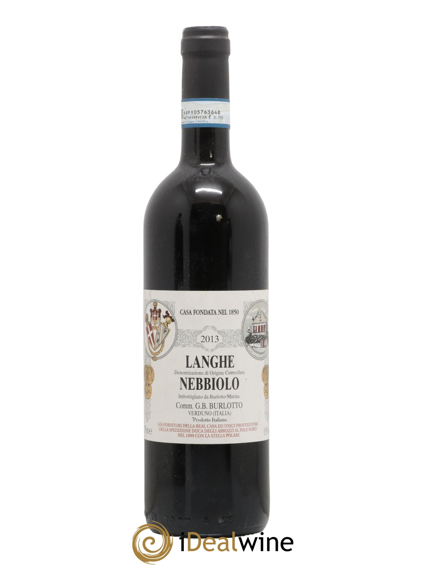 Langhe DOC Nebbiolo Comm. G.B. Burlotto 2013 - Lot de 1 bouteille - 0