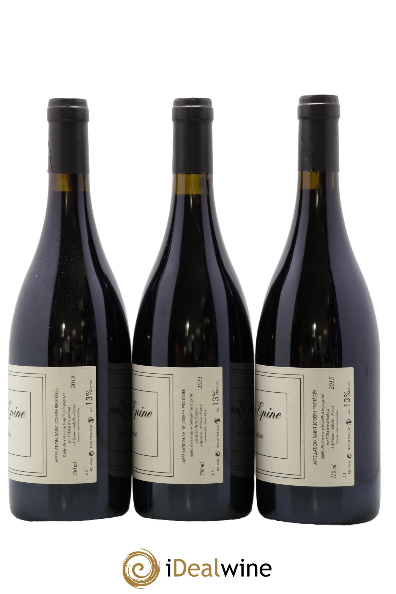 Saint-Joseph Sainte Epine Hervé Souhaut - Domaine Romaneaux-Destezet 2015 - Lot of 3 bottles - 1