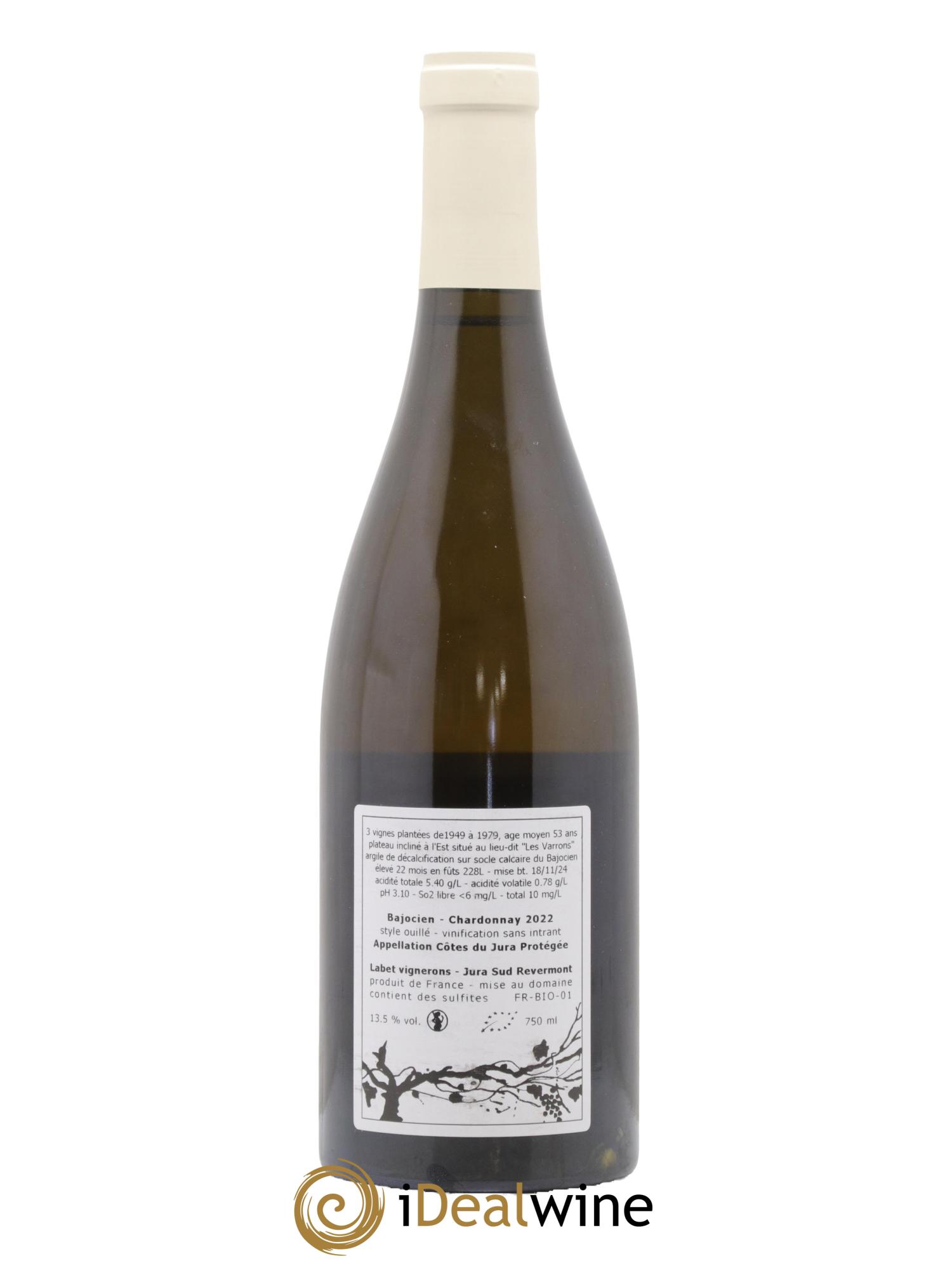 Côtes du Jura Chardonnay Bajocien Romain - Julien - Charline Labet 2022 - Lot de 1 bouteille - 1