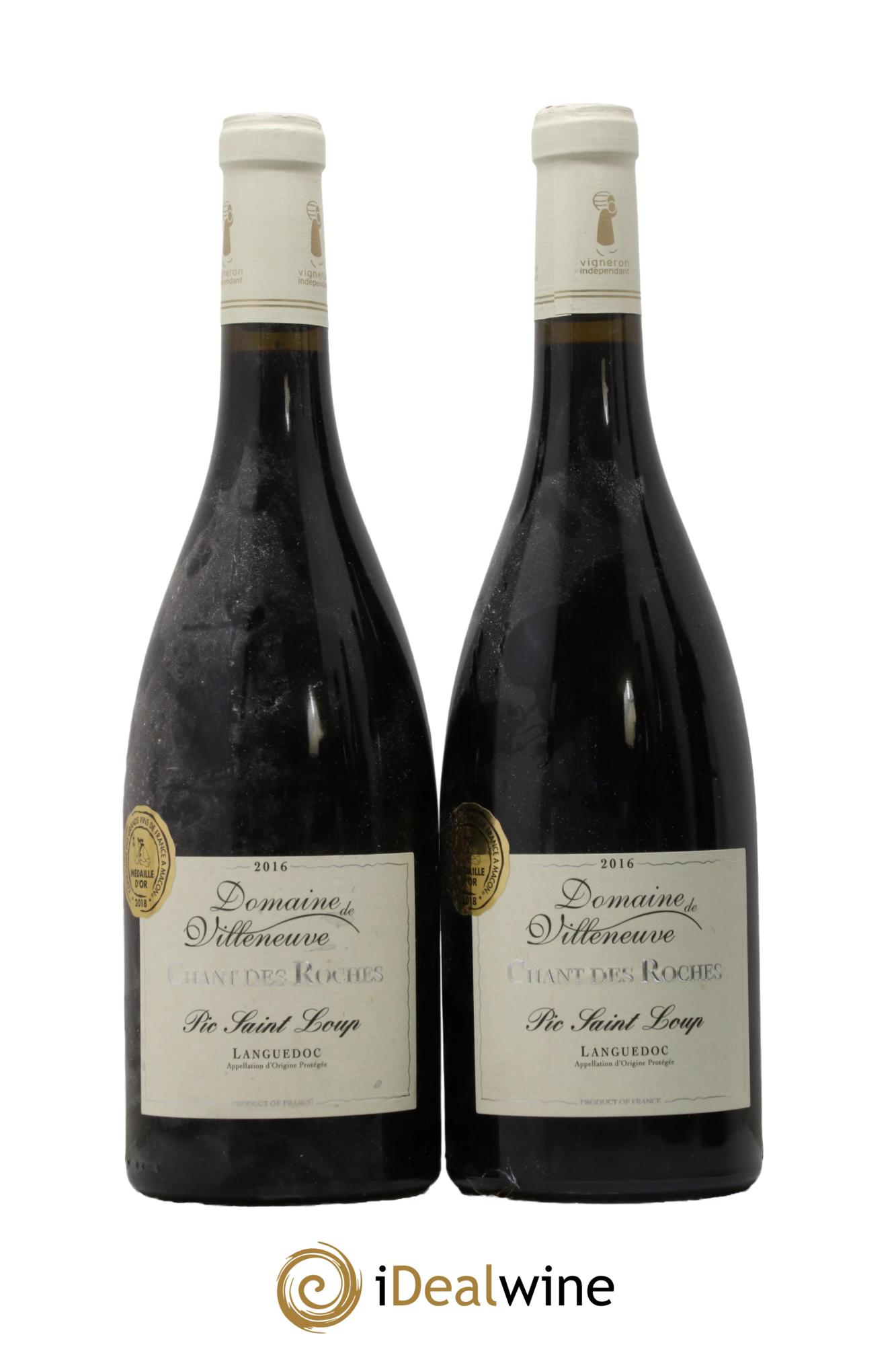 Pic Saint-Loup Chant Des Roches Domaine De Villeneuve 2016 - Lot de 2 bouteilles - 0