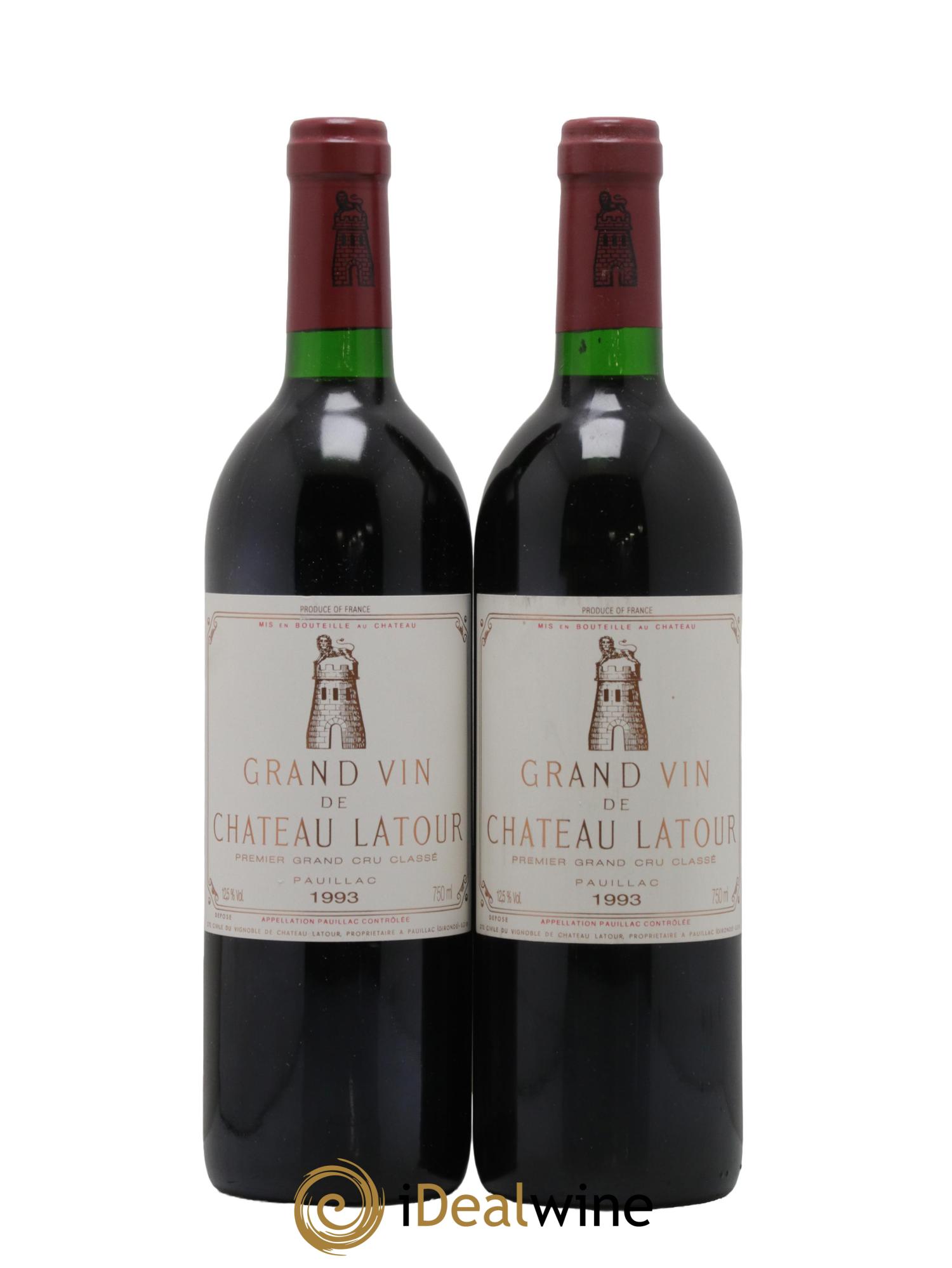 Château Latour 1er Grand Cru Classé 1993 - Lot de 2 bouteilles - 0