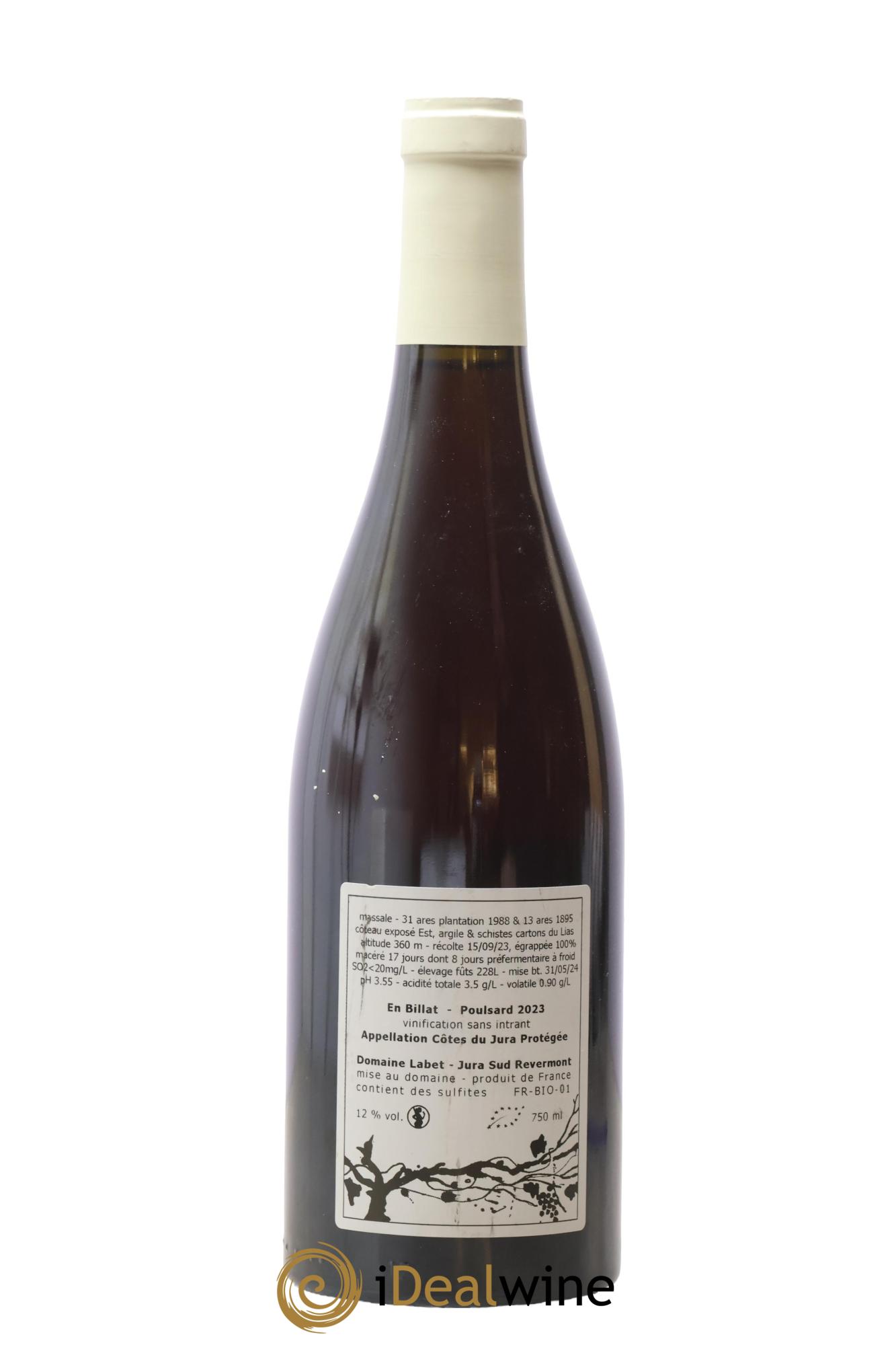 Côtes du Jura Poulsard En Billat Romain - Julien  - Charline Labet 2023 - Lot de 1 bouteille - 1