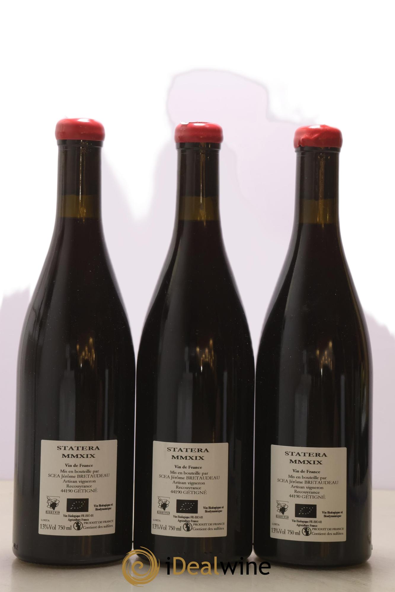 Vin de France Statera Jérôme Bretaudeau - Domaine de Bellevue 2019 - Lot de 3 bouteilles - 1