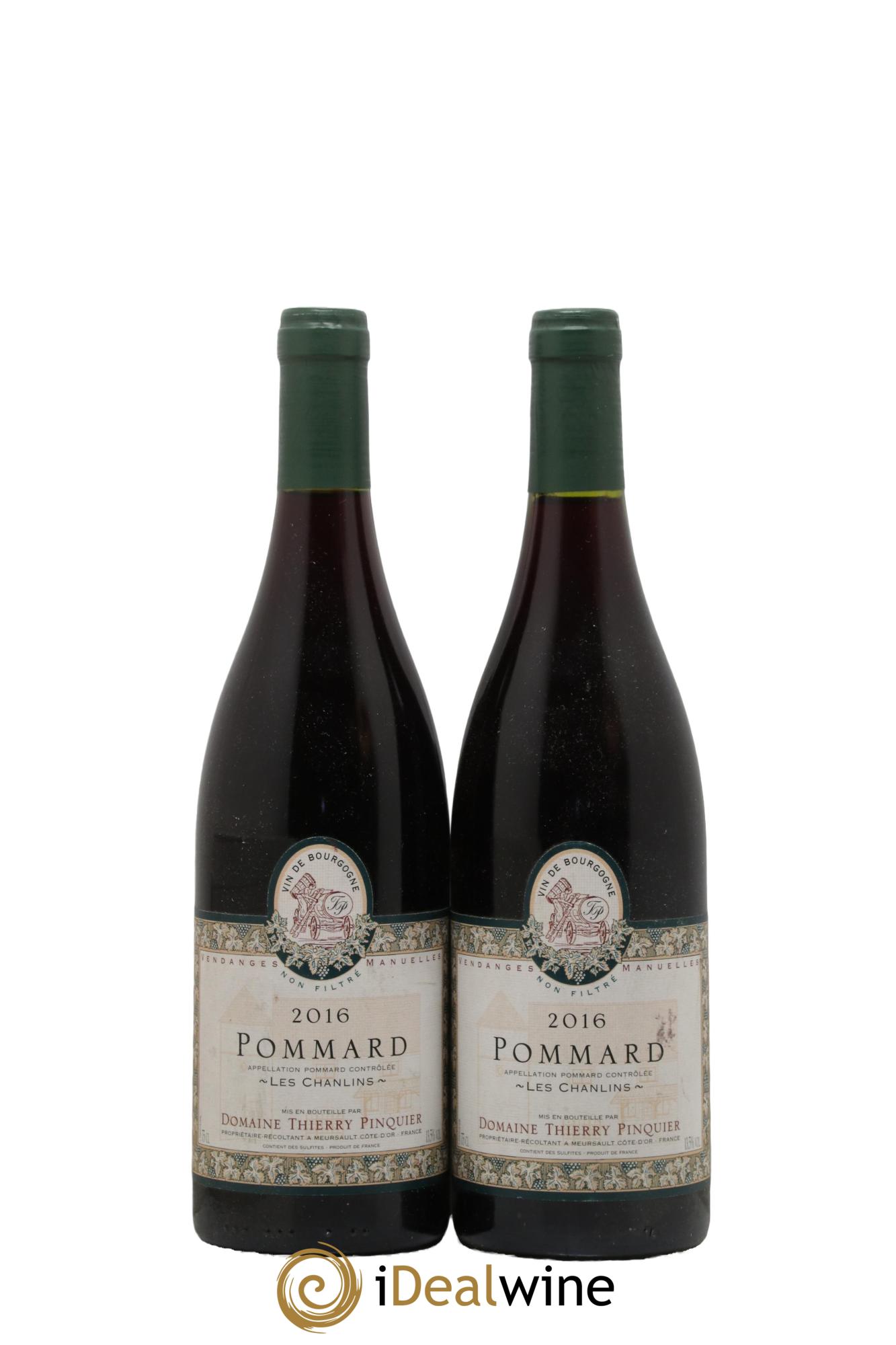 Pommard Les Chanlins Domaine Thierry Pinquier 2016 - Lot de 2 bouteilles - 0