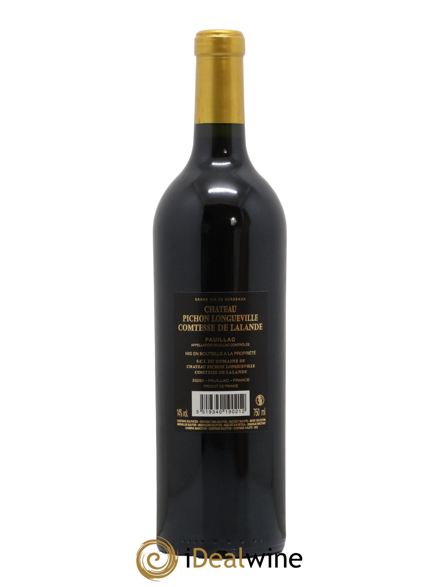 Château Pichon Longueville Comtesse de Lalande 2ème Grand Cru Classé 2019 - Lot de 1 bouteille - 1