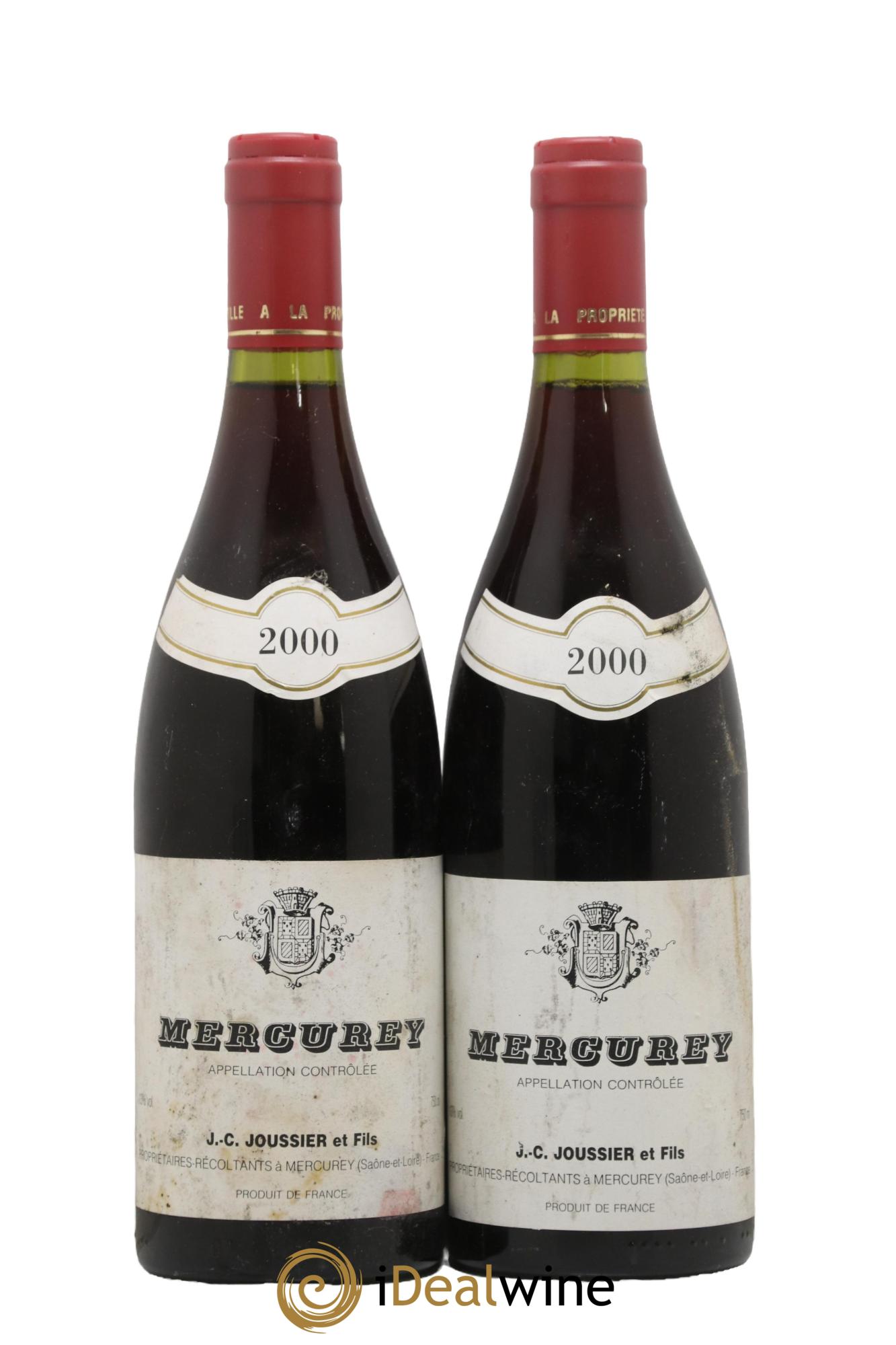 Mercurey J C Joussier Et Fils 2000 - Lot de 2 bouteilles - 0