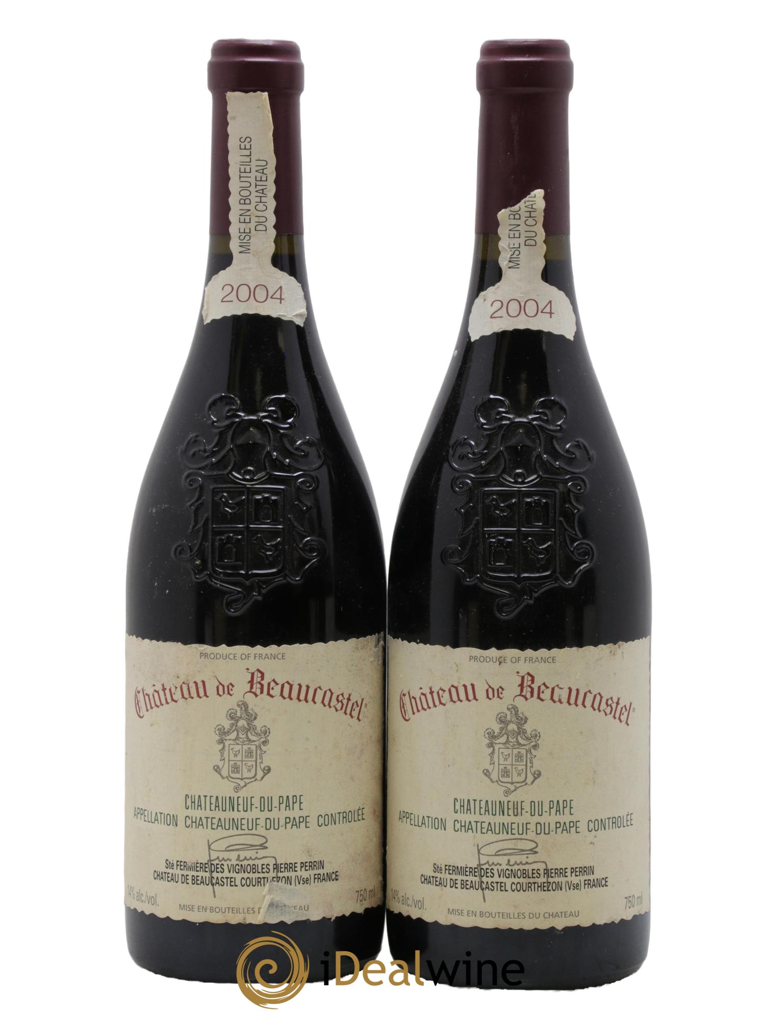 Châteauneuf-du-Pape Château de Beaucastel Famille Perrin 2004 - Lot de 2 bouteilles - 0