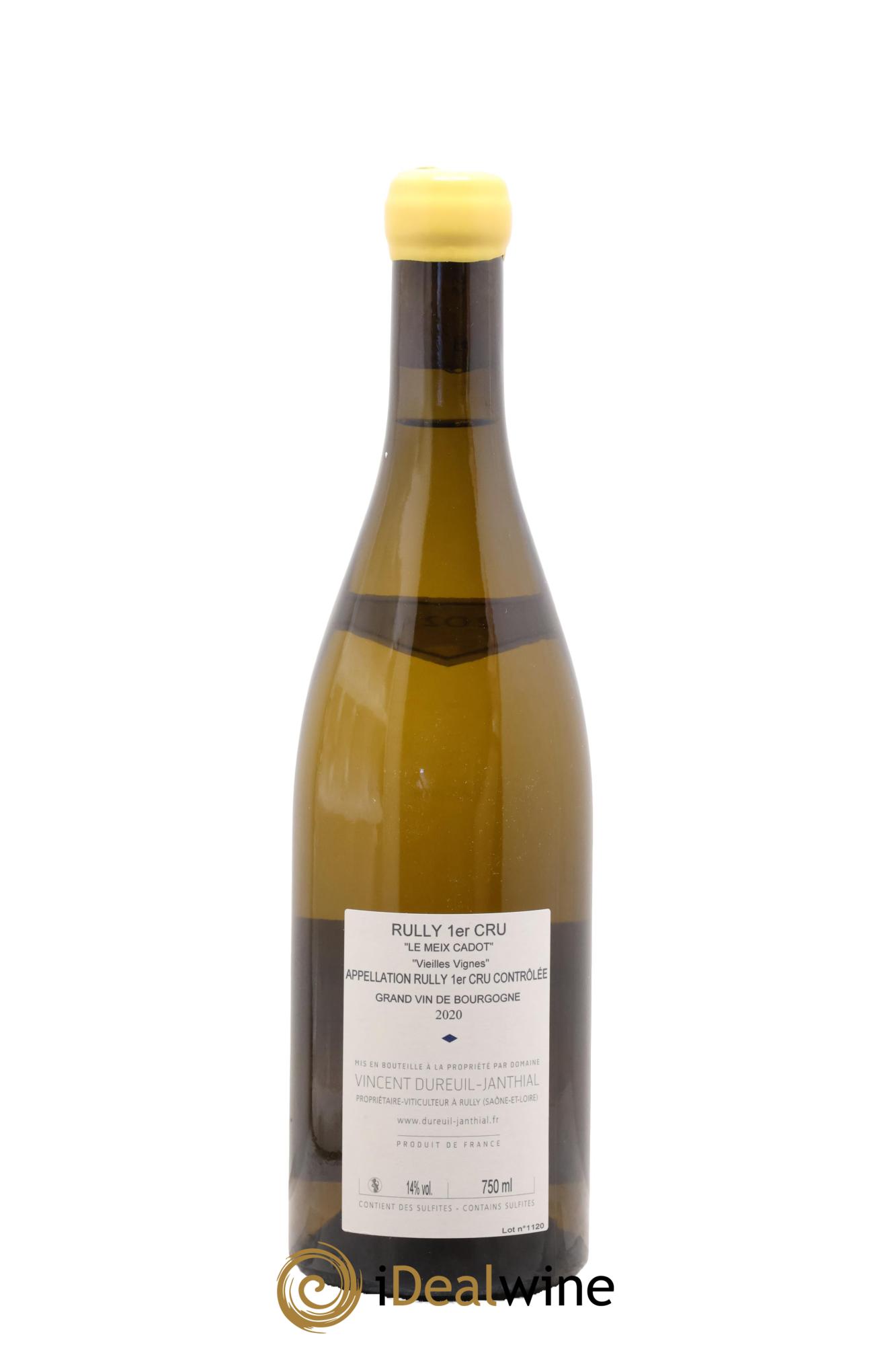 Rully 1er Cru Le Meix Cadot Vieilles Vignes Vincent Dureuil-Janthial 2020 - Posten von 1 Flasche - 1