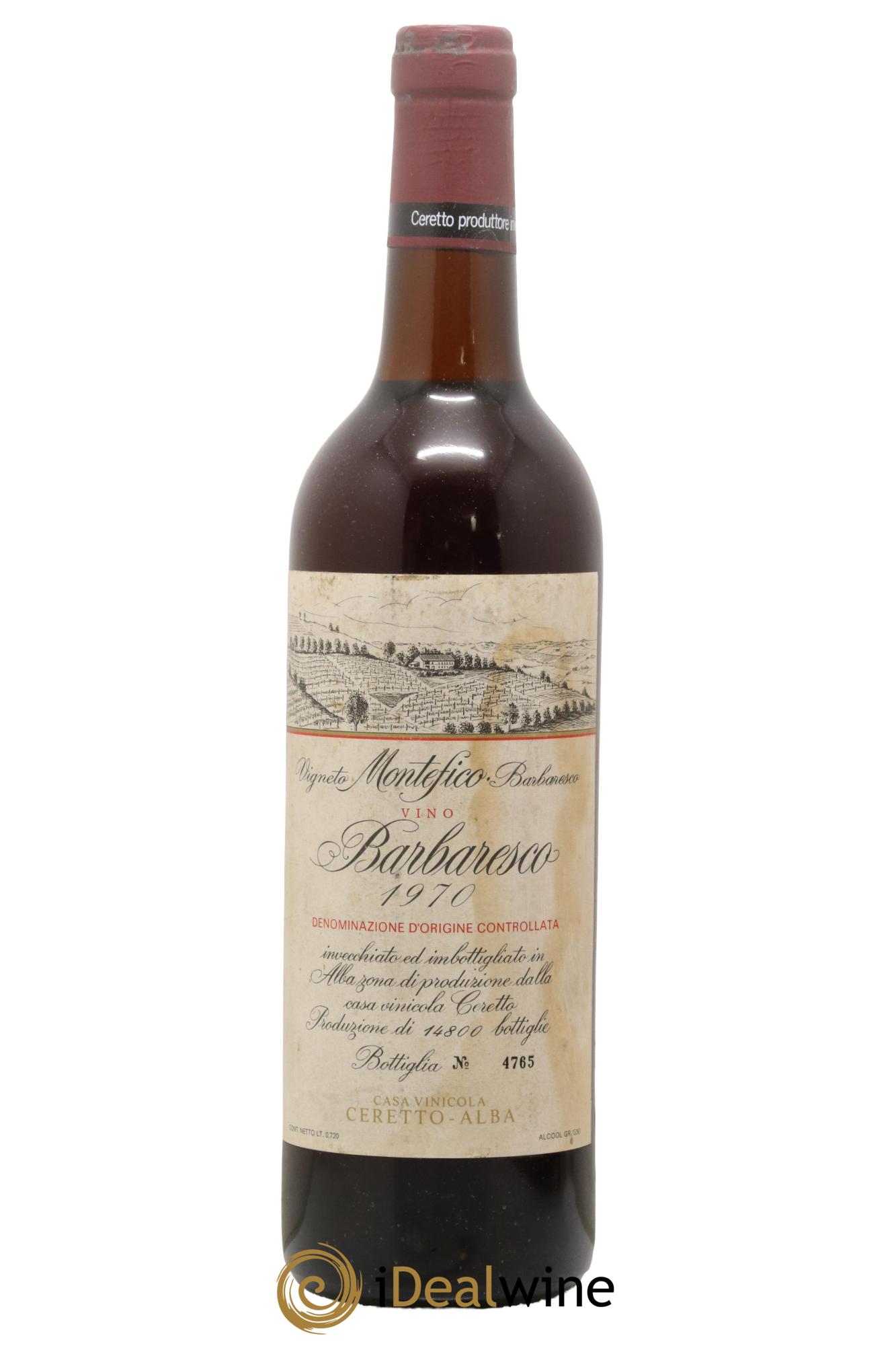 Barbaresco DOCG Montefico Ceretto 1970 - Lot of 1 bottle - 0