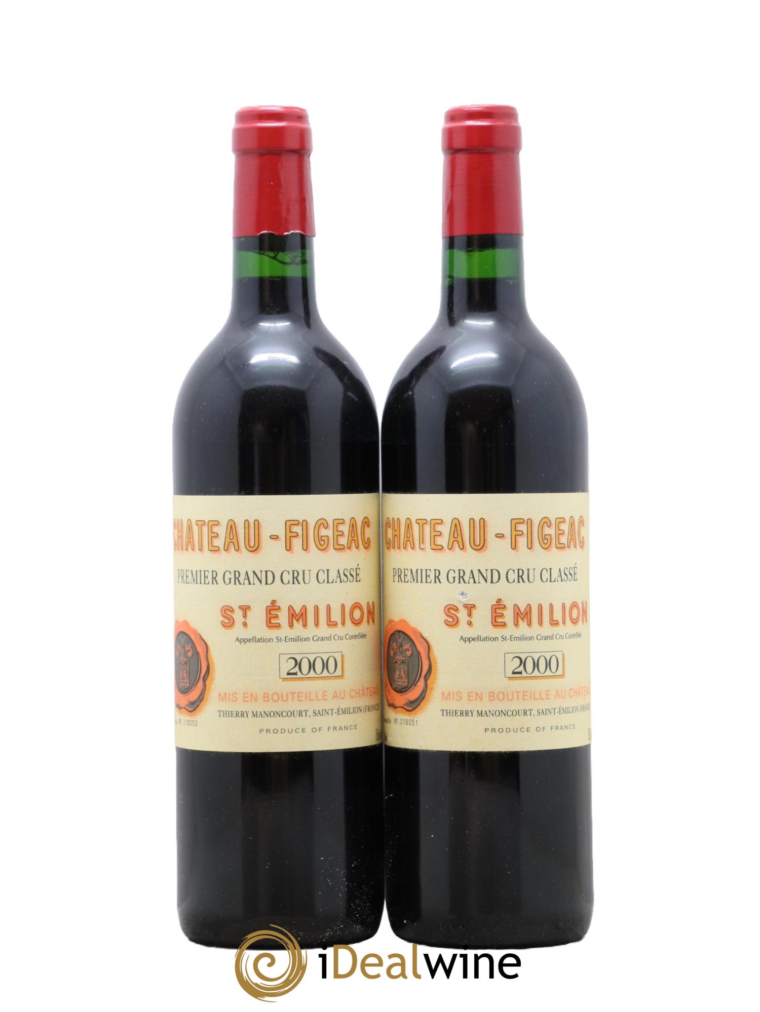 Château Figeac 1er Grand Cru Classé A 2000 - Lotto di 2 bottiglie - 0