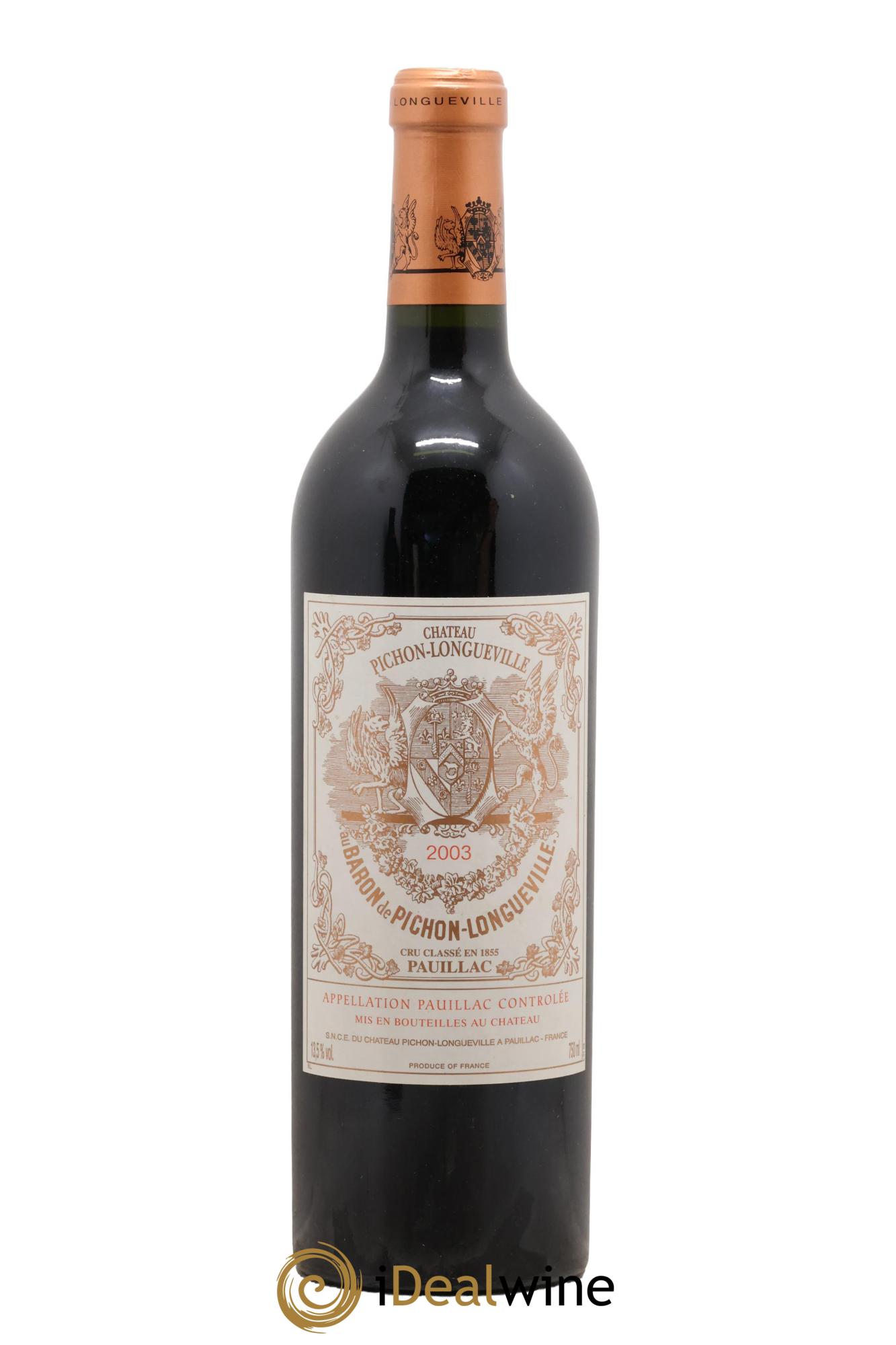 Pichon Longueville Baron 2ème Grand Cru Classé 2003 - Lot de 1 bouteille - 0