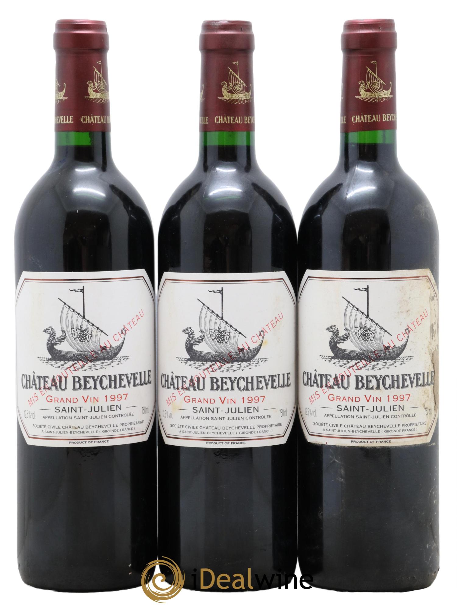 Château Beychevelle 4ème Grand Cru Classé  1997 - Posten von 3 Flaschen - 0