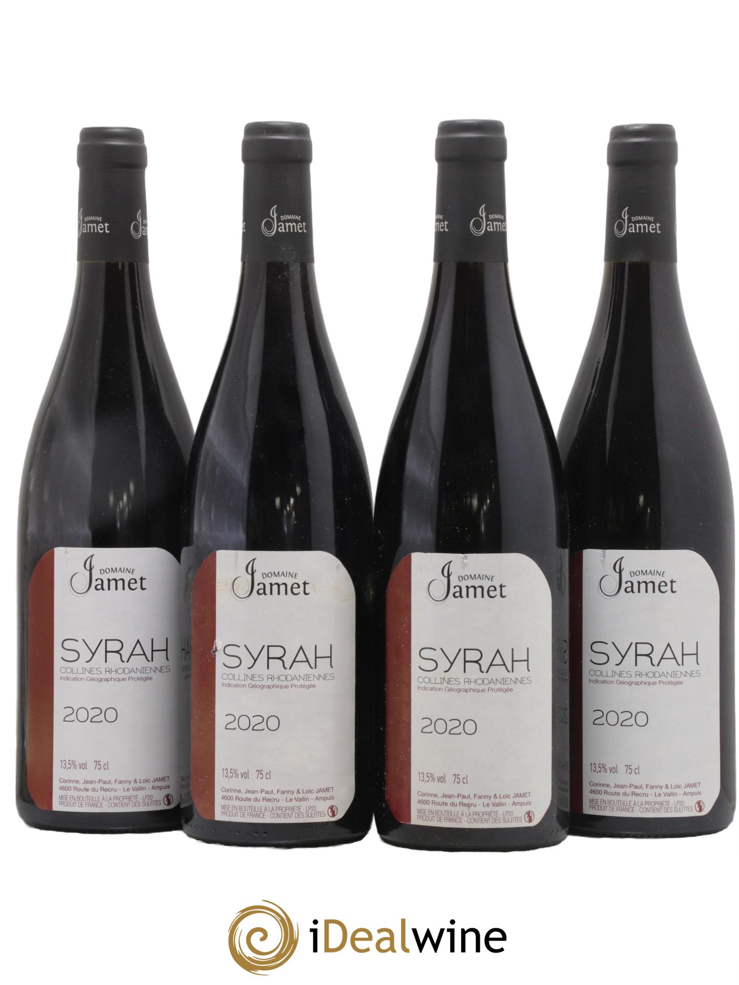 IGP Collines Rhodaniennes Syrah Jamet (Domaine) 2020 - Lotto di 4 bottiglie - 0