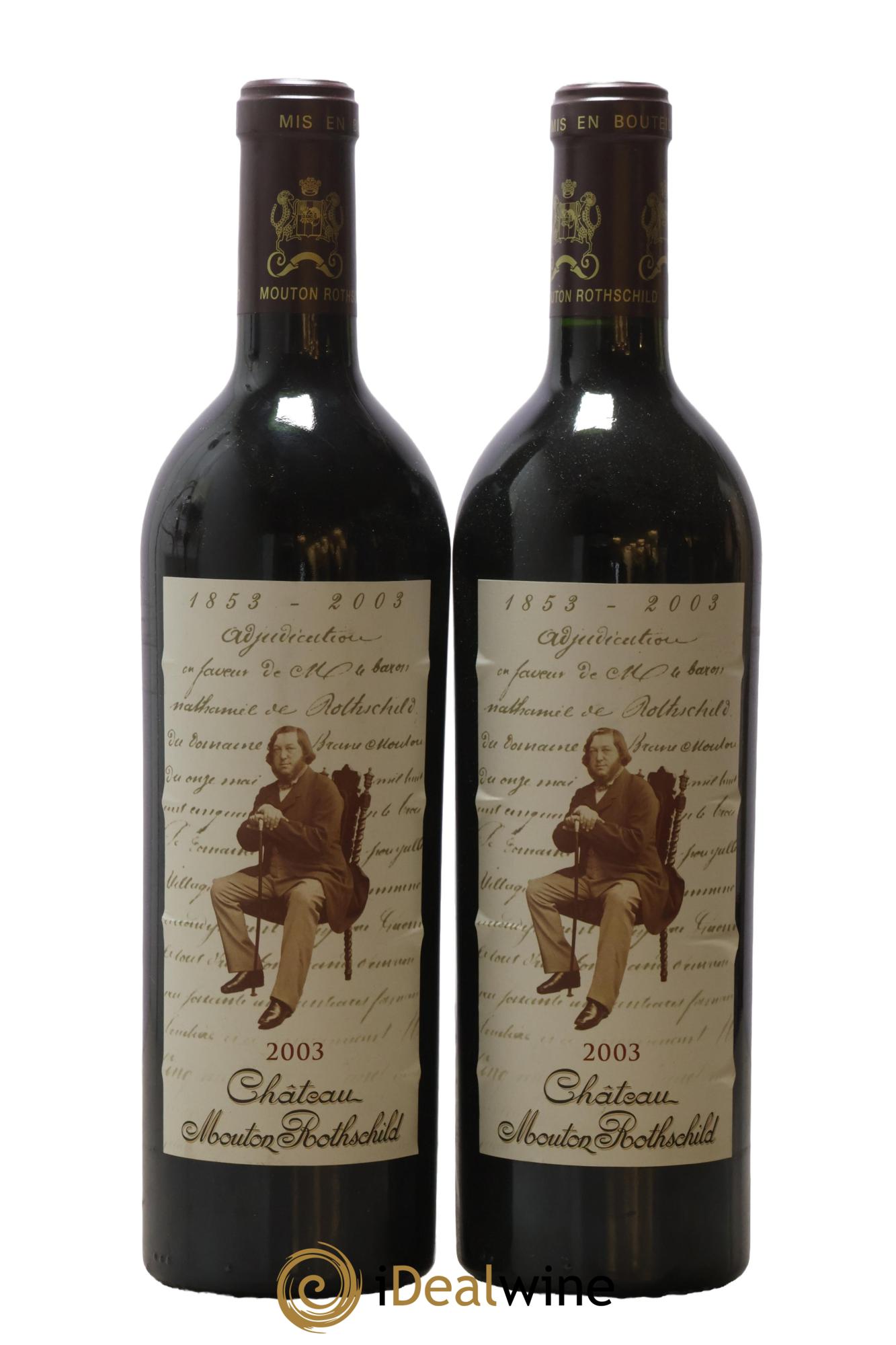 Château Mouton Rothschild 1er Grand Cru Classé 2003 - Lot de 2 bouteilles - 0