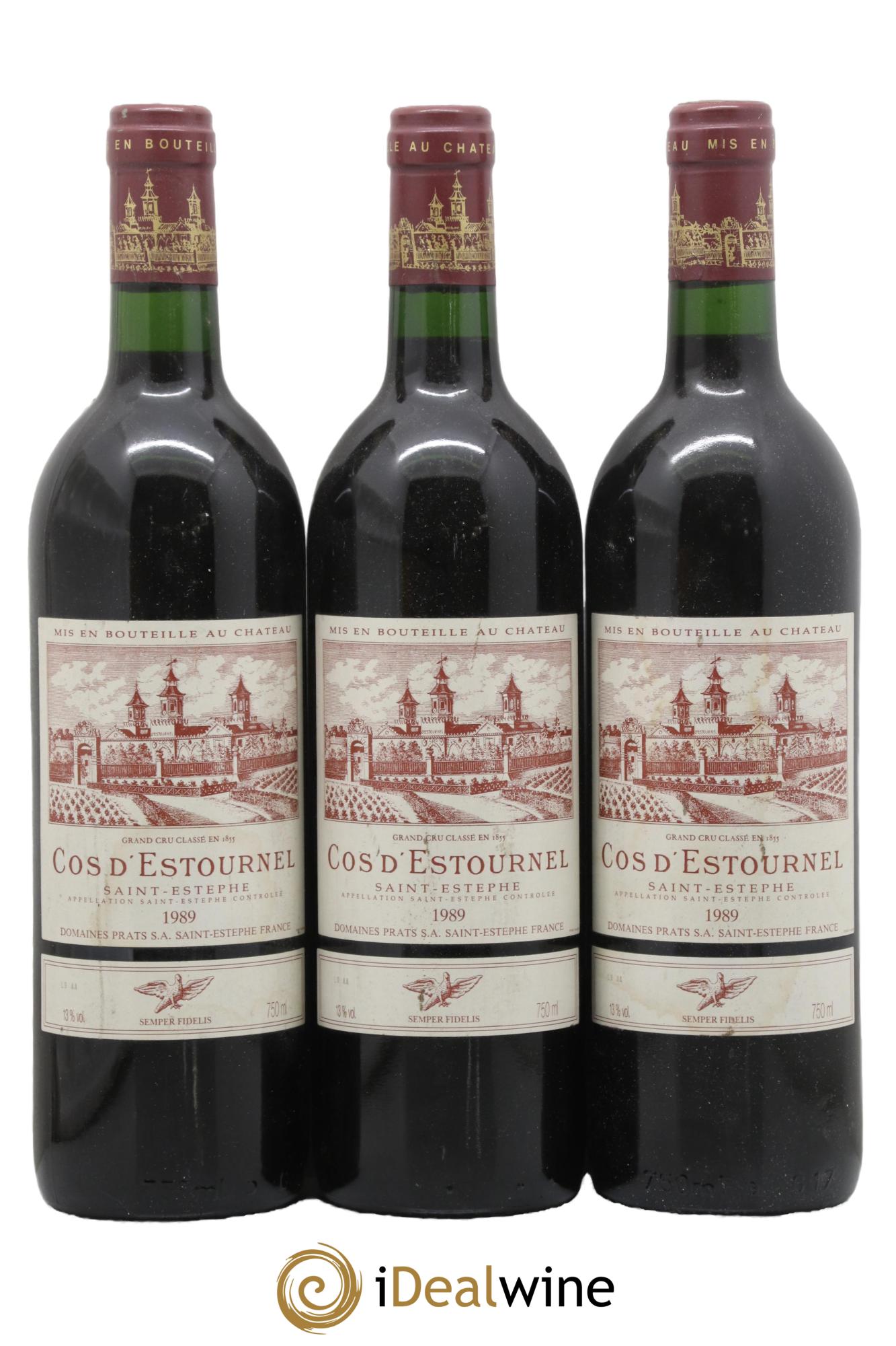 Cos d'Estournel 2ème Grand Cru Classé 1989 - Lot of 3 bottles - 0