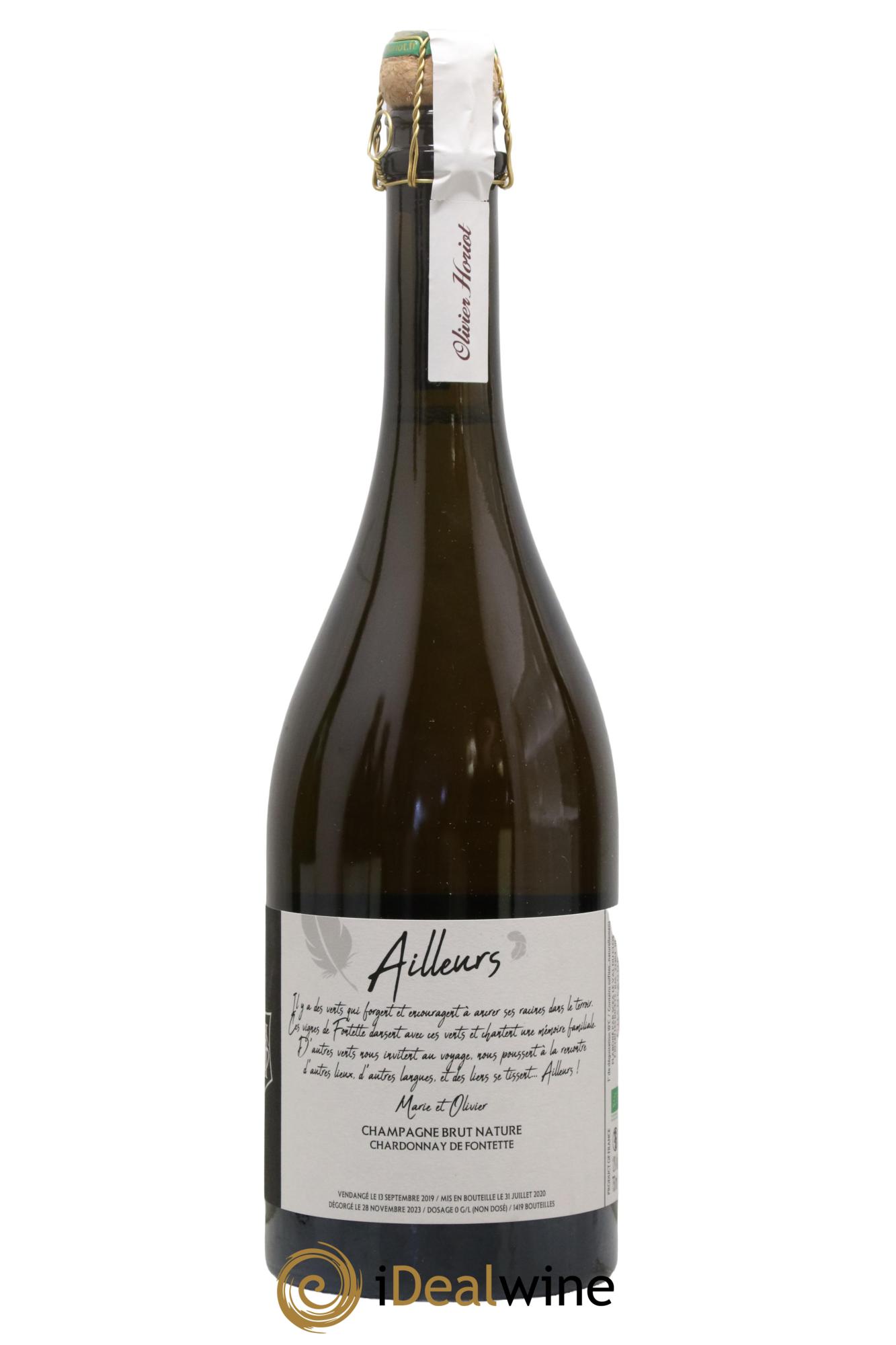 Champagne Les Riceys Ailleurs Olivier Horiot 2019 - Lot de 1 bouteille - 0