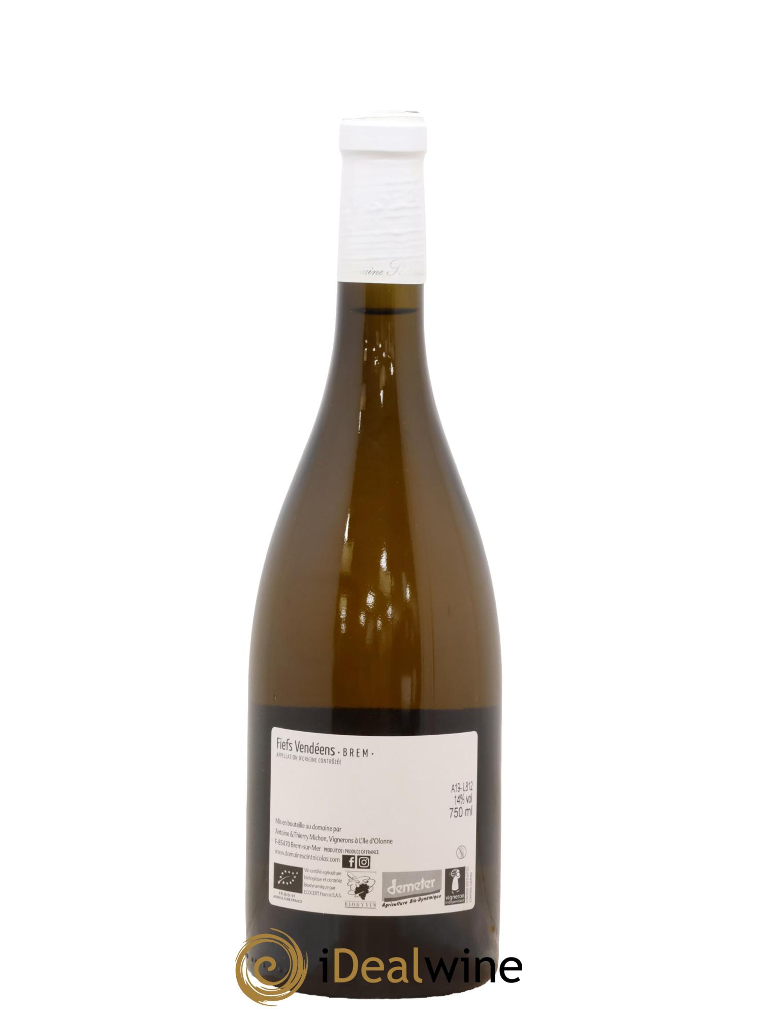 Fiefs Vendéens Brem Haut des Clous Domaine Saint Nicolas 2019 - Lot de 1 bouteille - 1