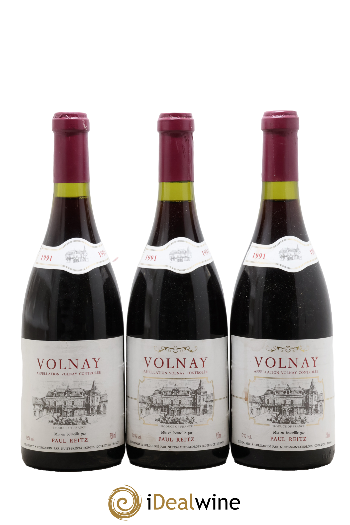 Volnay Paul Reitz 1991 - Lot de 3 bouteilles - 0