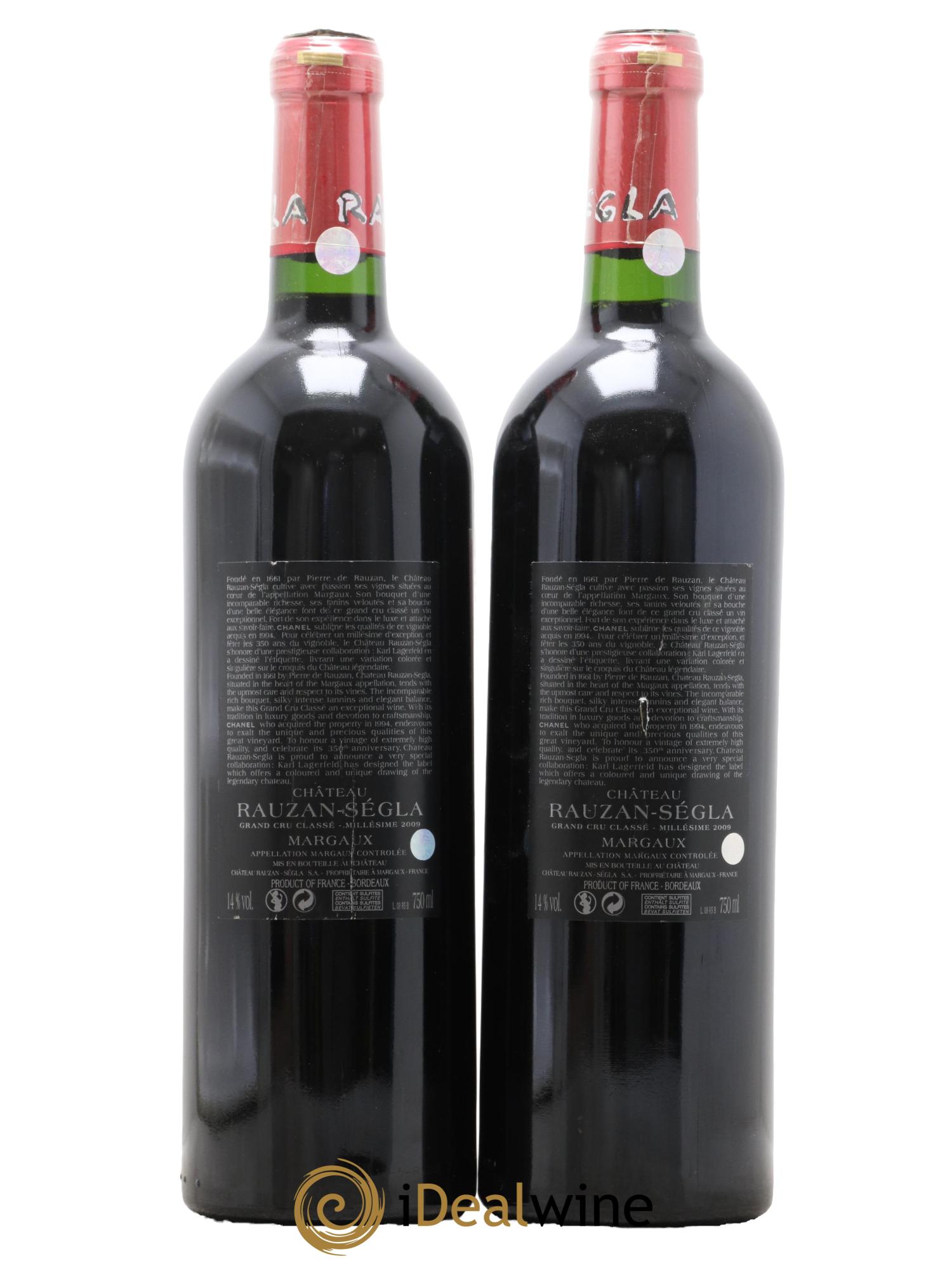 Château Rauzan Ségla Grand Cru Classé 2009 - Lot de 2 bouteilles - 1