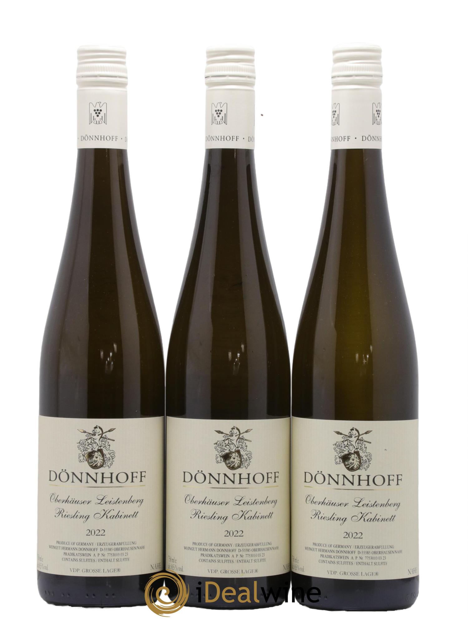 Allemagne Nahe Oberhauser Leistenberg Riesling Kabinett Donnhoff 2022 - Lot de 3 bouteilles - 0