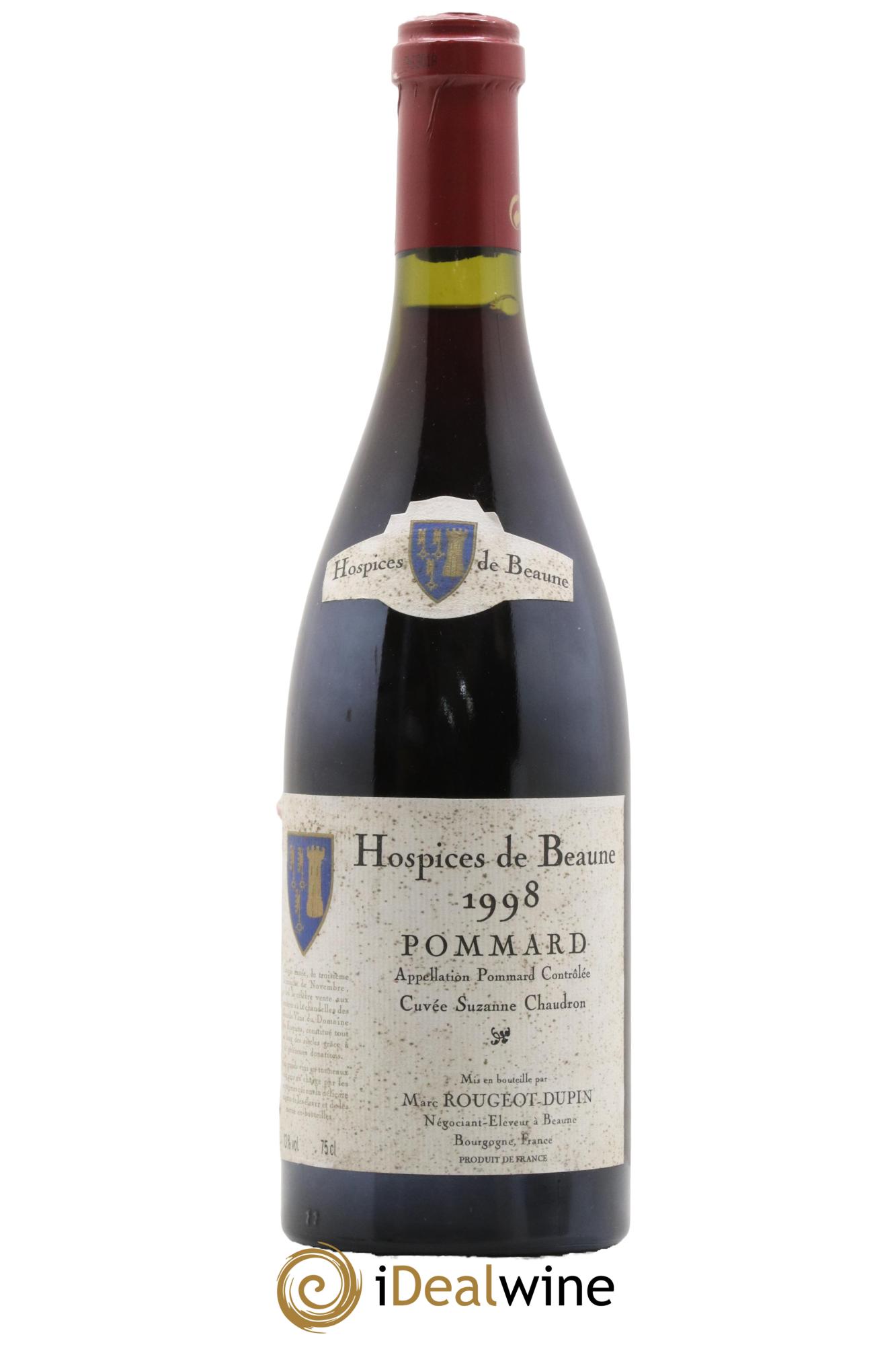 Pommard Cuvée Suzanne Chaudron Hospices de Beaune Marc Rougeot-Dupin 1998 - Lot de 1 bouteille - 0