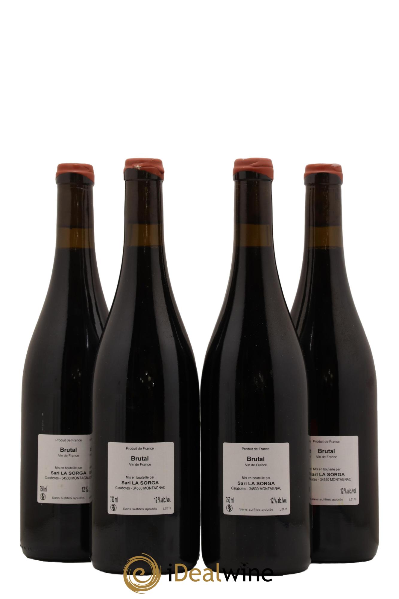 Vin de France Brutal La Sorga Anthony Tortul 2018 - Lot of 4 bottles - 1