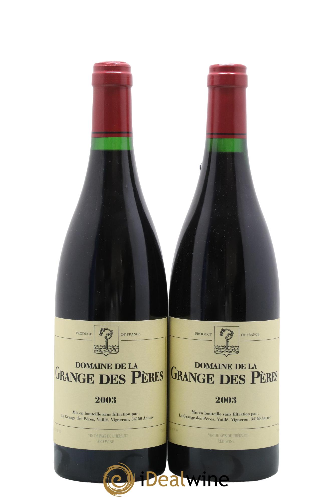 IGP Pays d'Hérault Grange des Pères Laurent Vaillé 2003 - Lotto di 2 bottiglie - 0