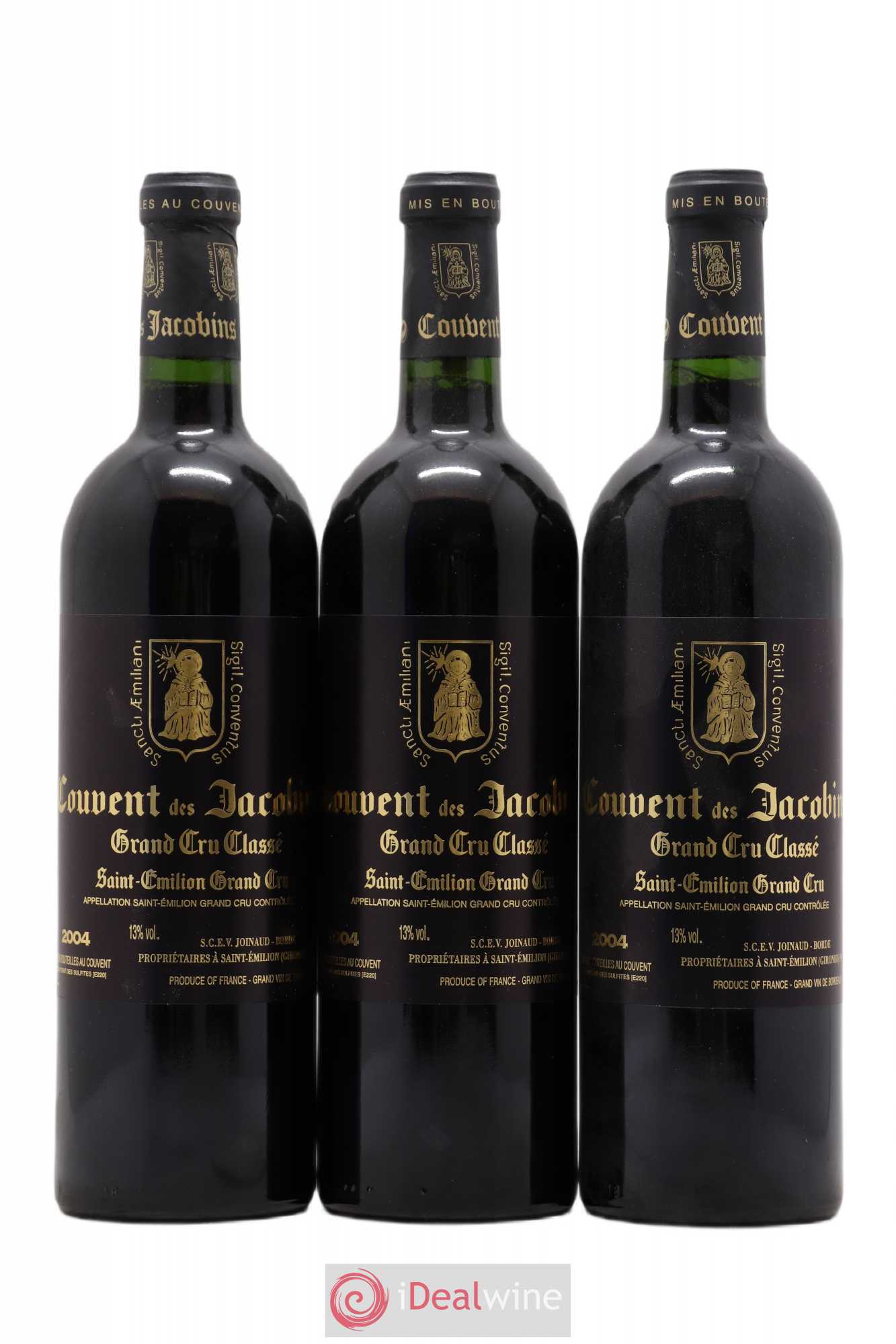 Château Couvent des Jacobins Grand Cru Classé 2004 - Lot de 3 bouteilles - 0