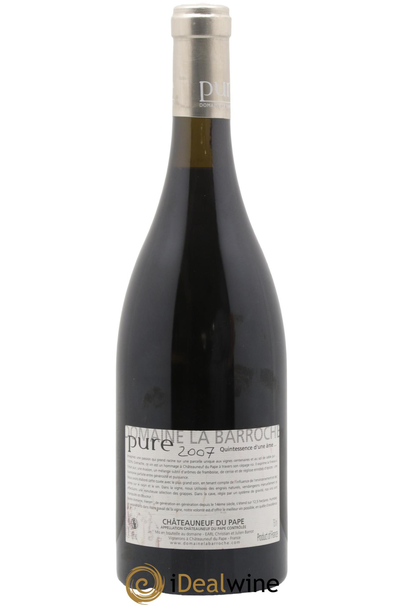 Châteauneuf-du-Pape Cuvée Pure Domaine La Barroche - Lot of 1 bottle - 1